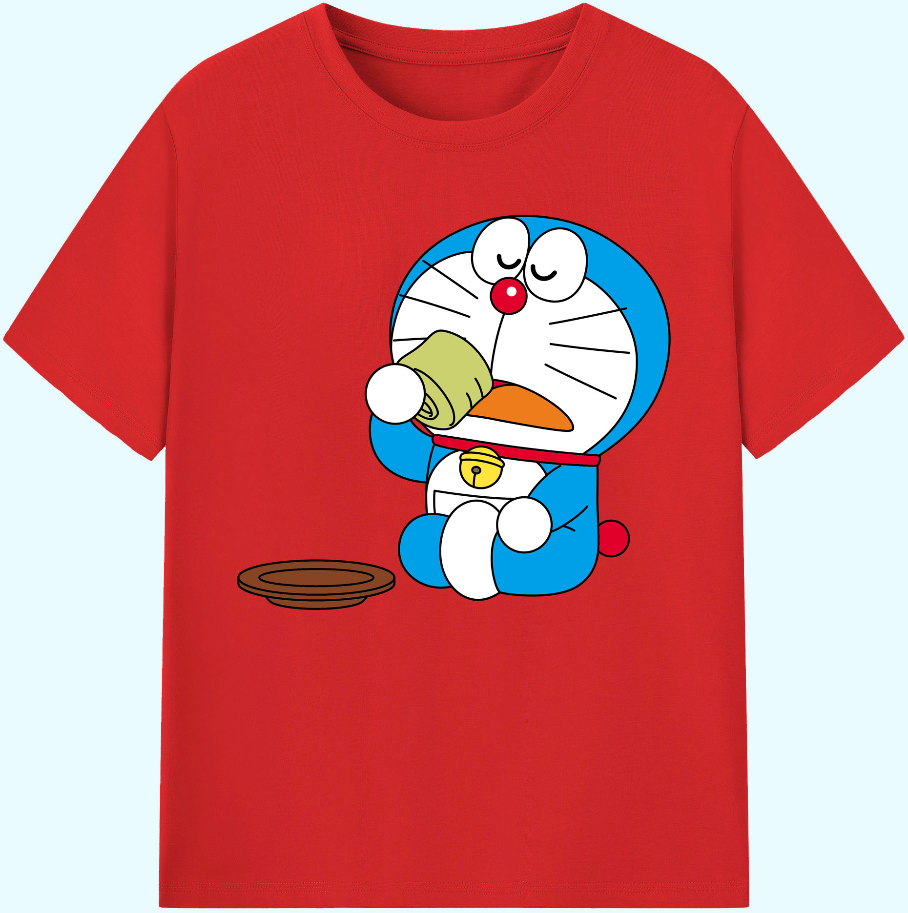 （画像用） ドラえもん Doraemon 綿100％ メンズ半袖Tシャツ｜肌触りやわらか＆通気性