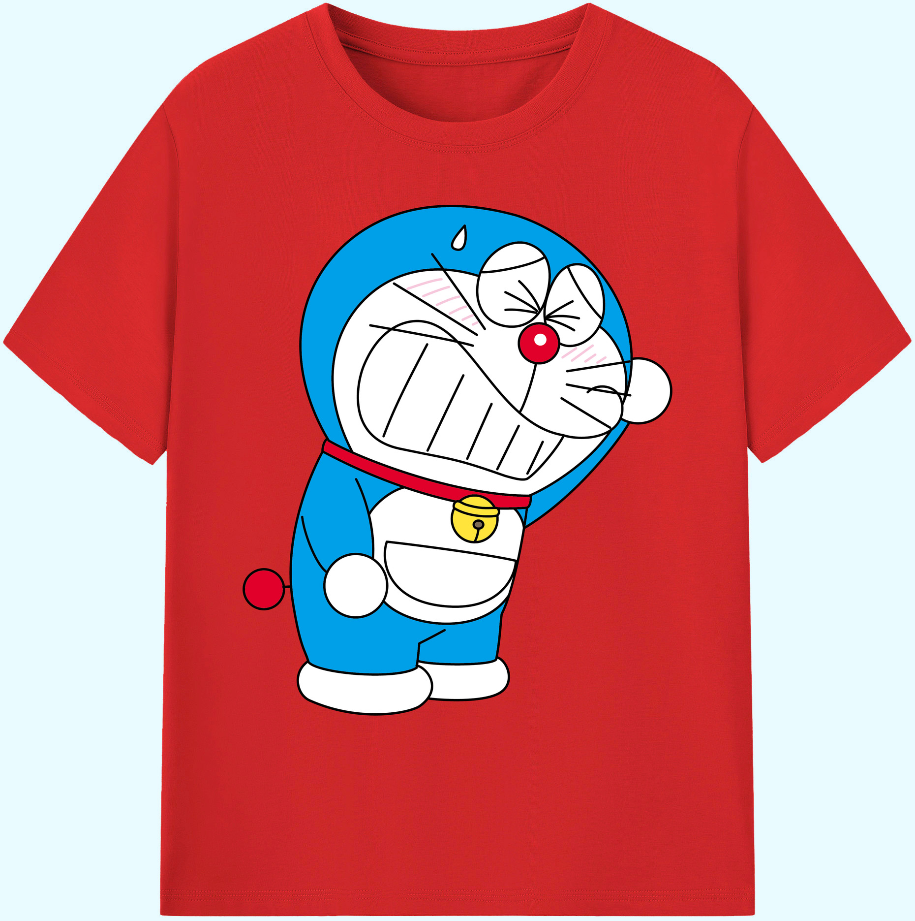 （画像用） ドラえもん Doraemon 綿100％ メンズ半袖Tシャツ｜肌触りやわらか＆通気性