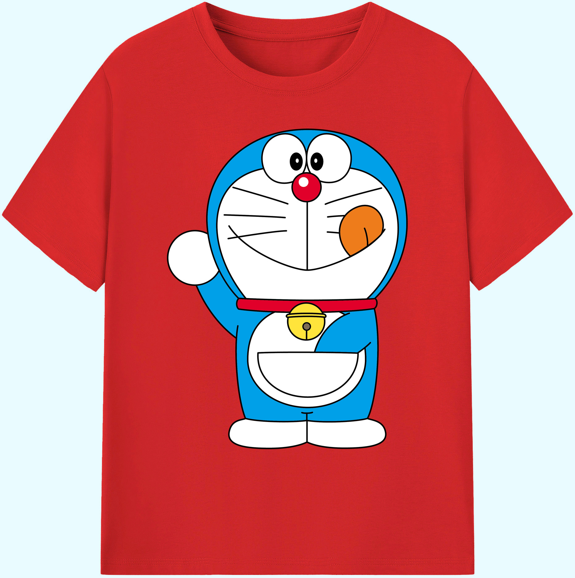 （画像用） ドラえもん Doraemon 綿100％ メンズ半袖Tシャツ｜肌触りやわらか＆通気性