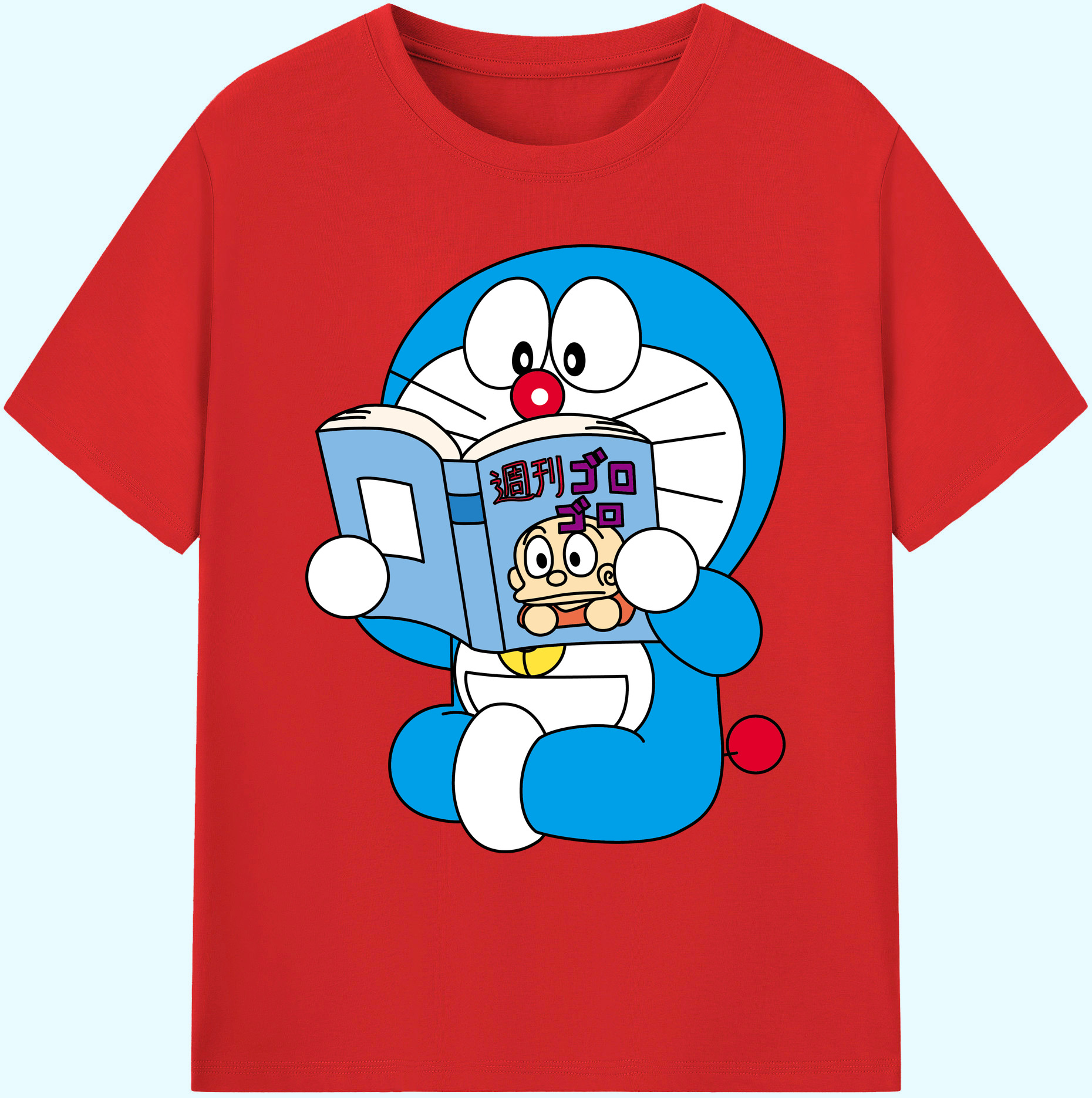 （画像用） ドラえもん Doraemon 綿100％ メンズ半袖Tシャツ｜肌触りやわらか＆通気性