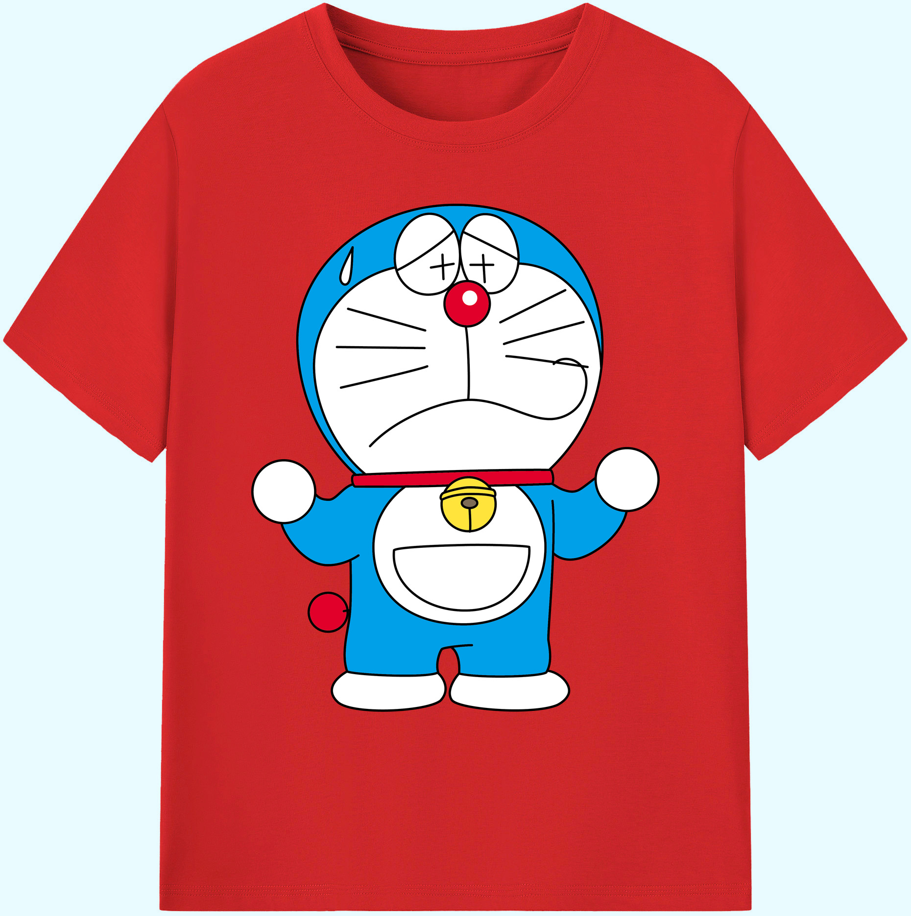 （画像用） ドラえもん Doraemon 綿100％ メンズ半袖Tシャツ｜肌触りやわらか＆通気性