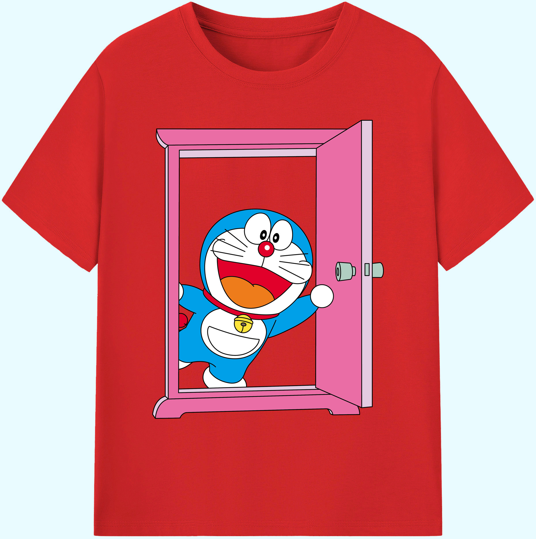 （画像用） ドラえもん Doraemon 綿100％ メンズ半袖Tシャツ｜肌触りやわらか＆通気性