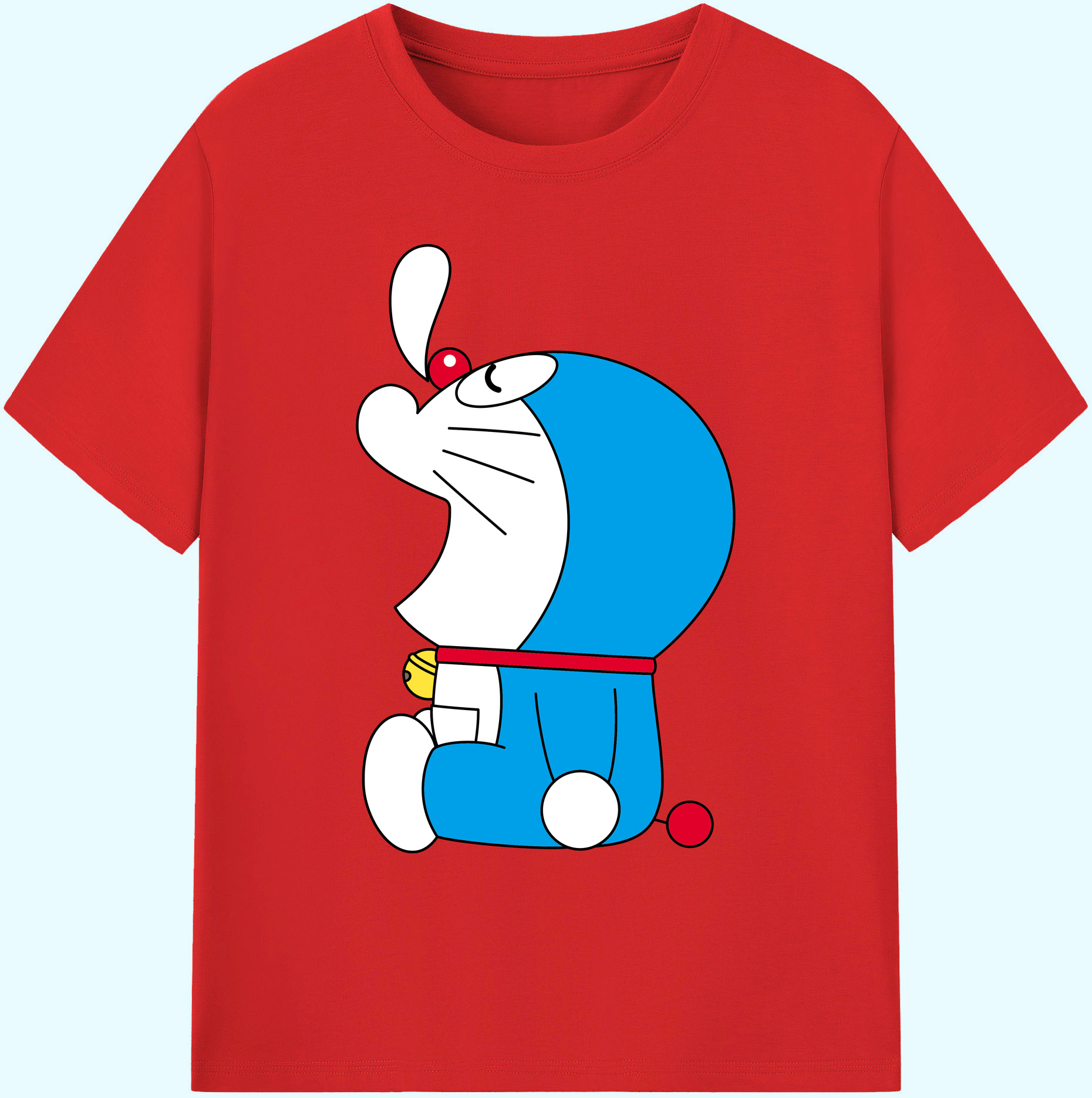 （画像用） ドラえもん Doraemon 綿100％ メンズ半袖Tシャツ｜肌触りやわらか＆通気性
