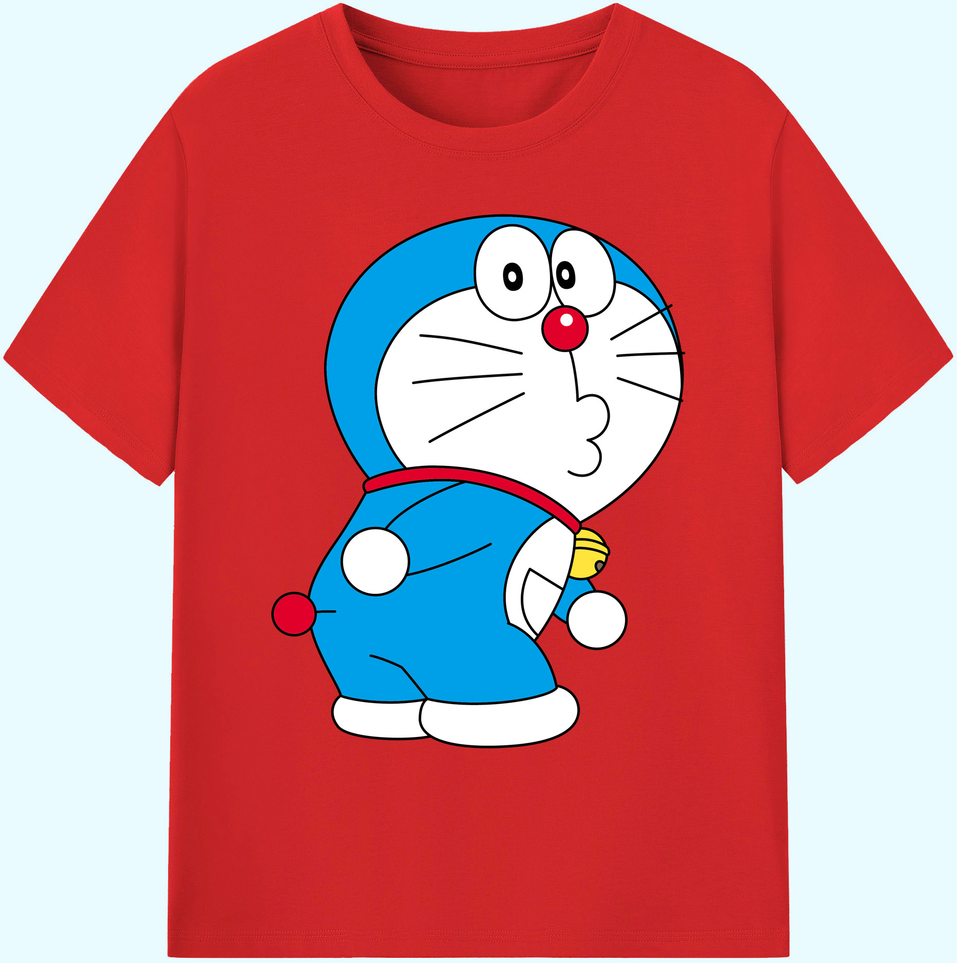 （画像用） ドラえもん Doraemon 綿100％ メンズ半袖Tシャツ｜肌触りやわらか＆通気性