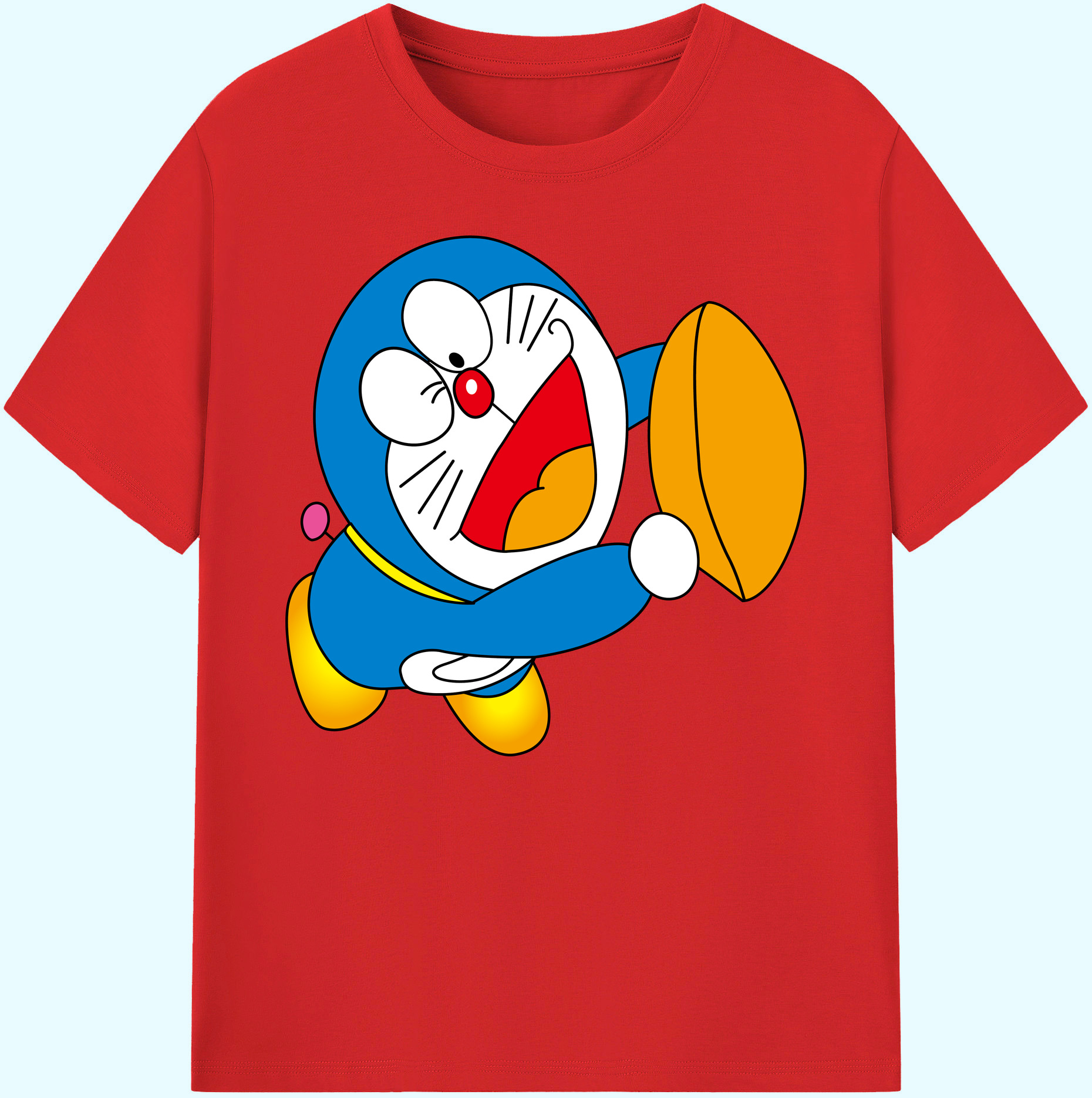 （画像用） ドラえもん Doraemon 綿100％ メンズ半袖Tシャツ｜肌触りやわらか＆通気性
