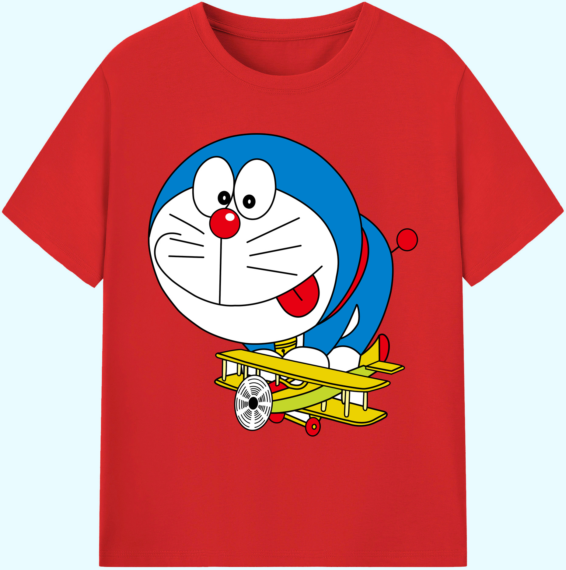 （画像用） ドラえもん Doraemon 綿100％ メンズ半袖Tシャツ｜肌触りやわらか＆通気性