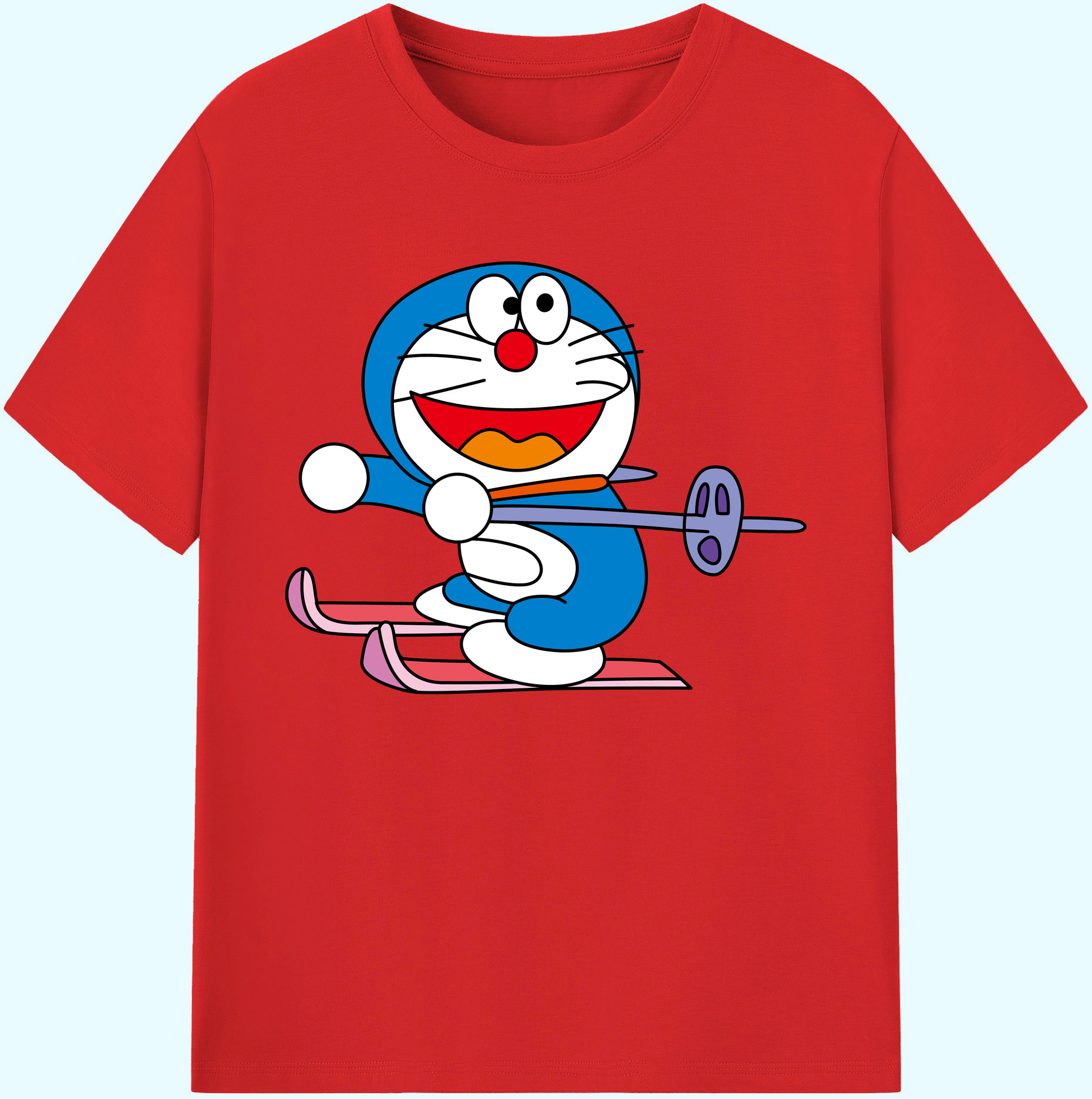 （画像用） ドラえもん Doraemon 綿100％ メンズ半袖Tシャツ｜肌触りやわらか＆通気性