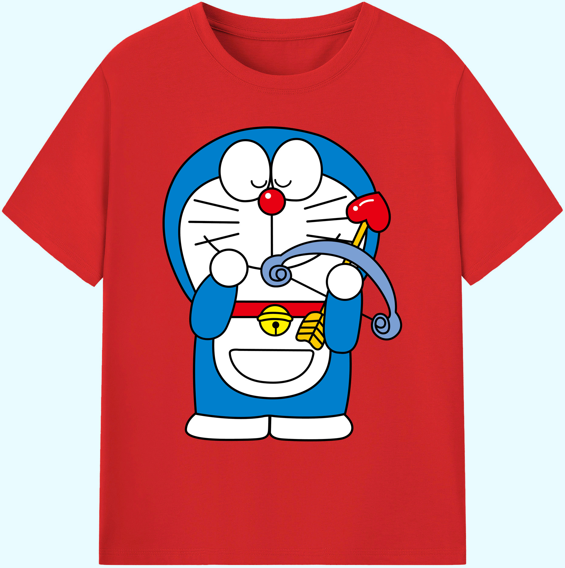 （画像用） ドラえもん Doraemon 綿100％ メンズ半袖Tシャツ｜肌触りやわらか＆通気性