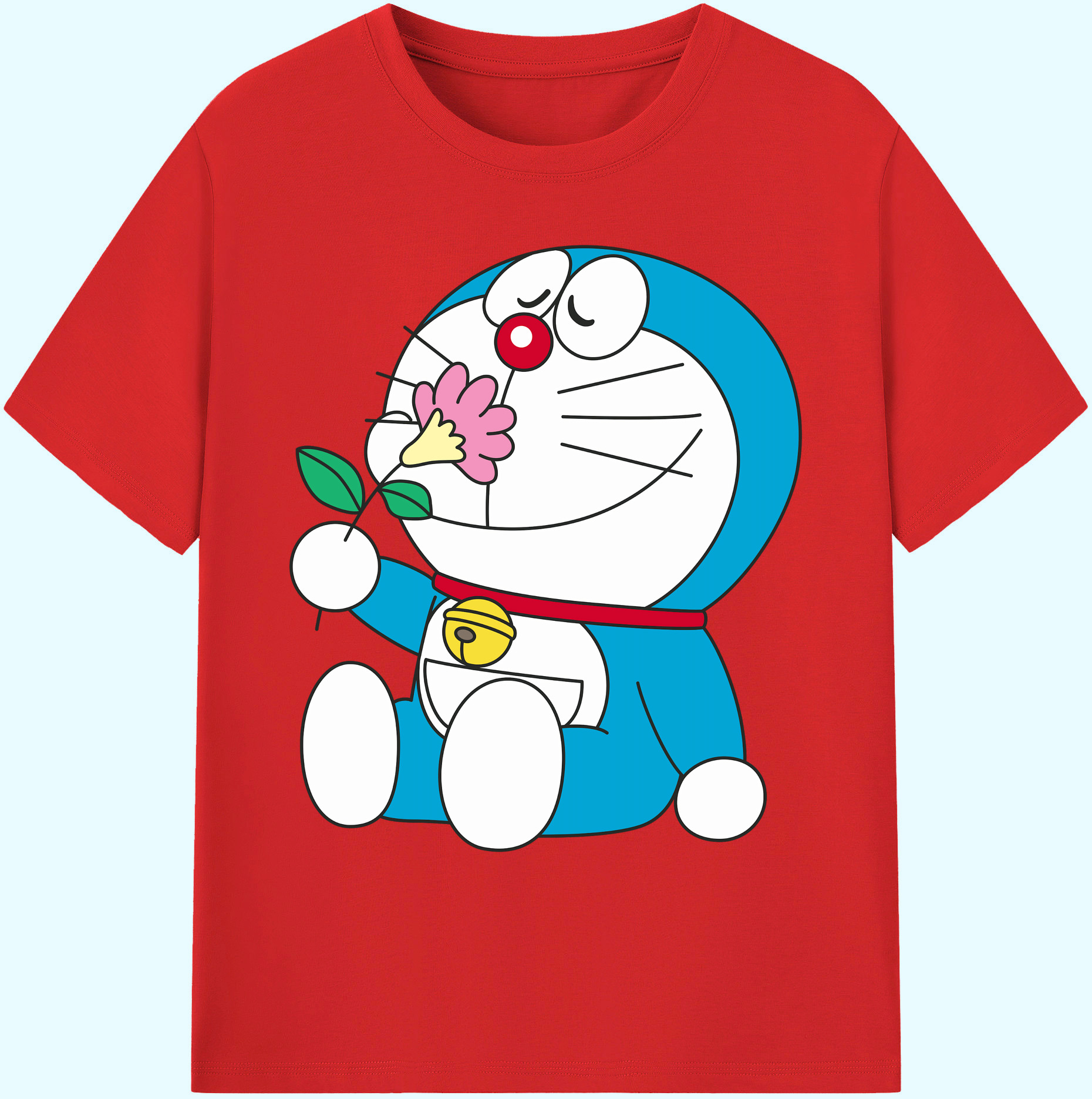 （画像用） ドラえもん Doraemon 綿100％ メンズ半袖Tシャツ｜肌触りやわらか＆通気性