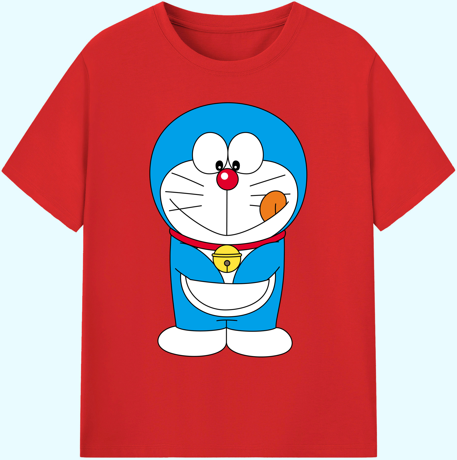 （画像用） ドラえもん Doraemon 綿100％ メンズ半袖Tシャツ｜肌触りやわらか＆通気性