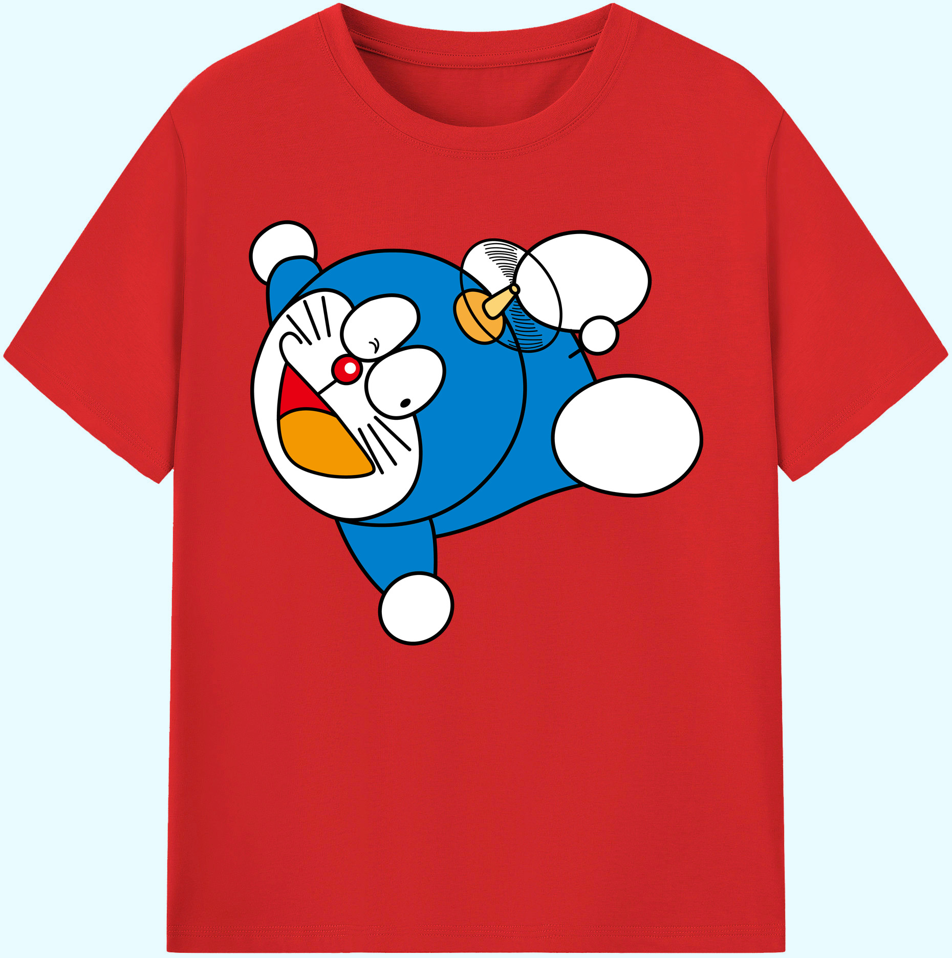 （画像用） ドラえもん Doraemon 綿100％ メンズ半袖Tシャツ｜肌触りやわらか＆通気性