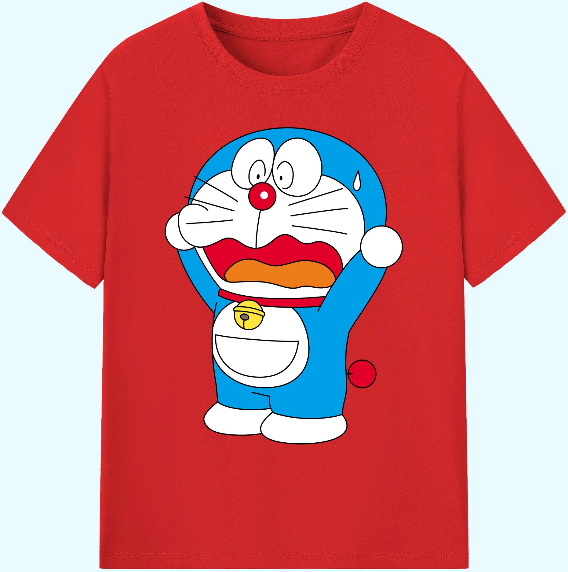 （画像用） ドラえもん Doraemon 綿100％ メンズ半袖Tシャツ｜肌触りやわらか＆通気性