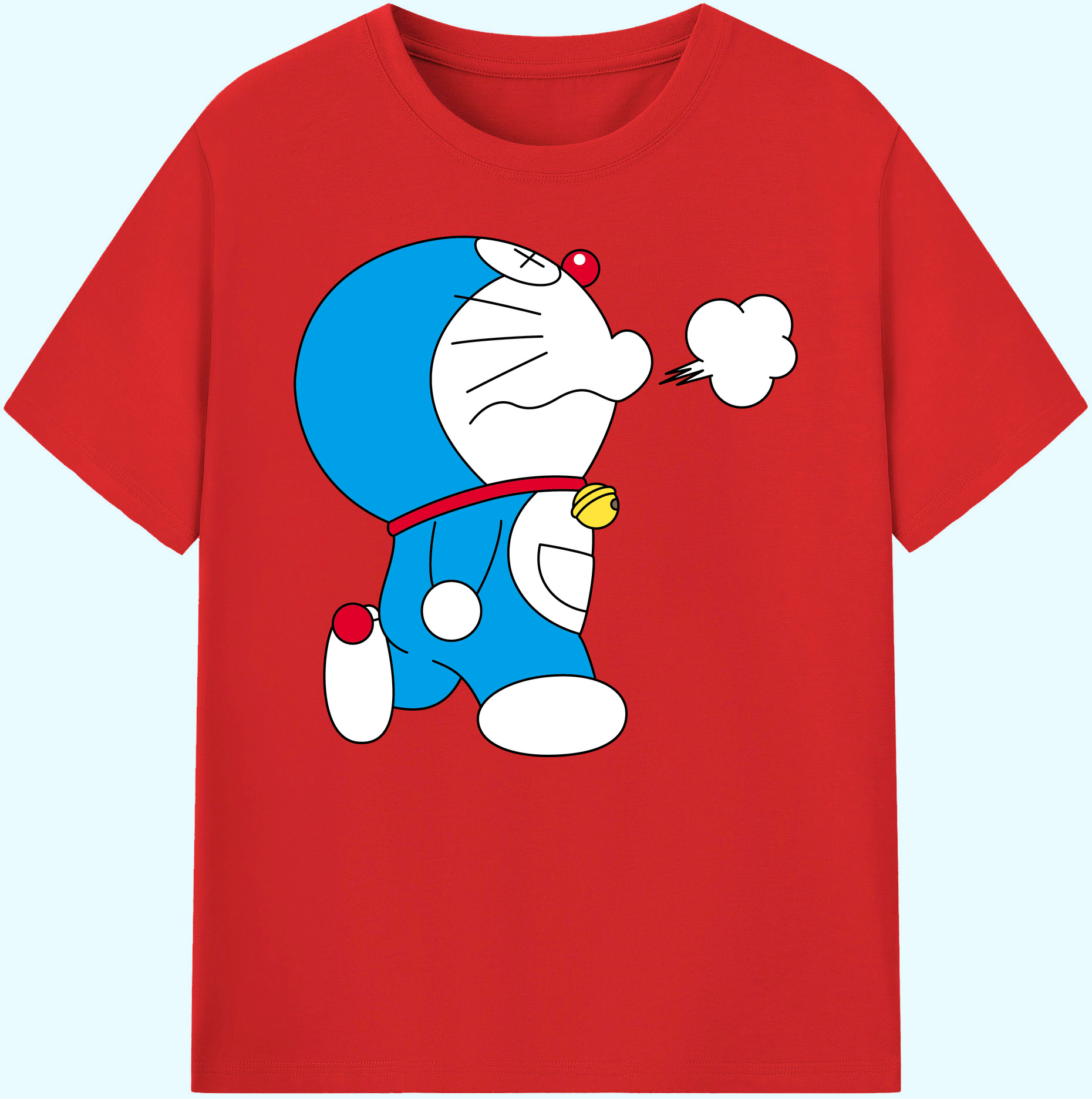 （画像用） ドラえもん Doraemon 綿100％ メンズ半袖Tシャツ｜肌触りやわらか＆通気性