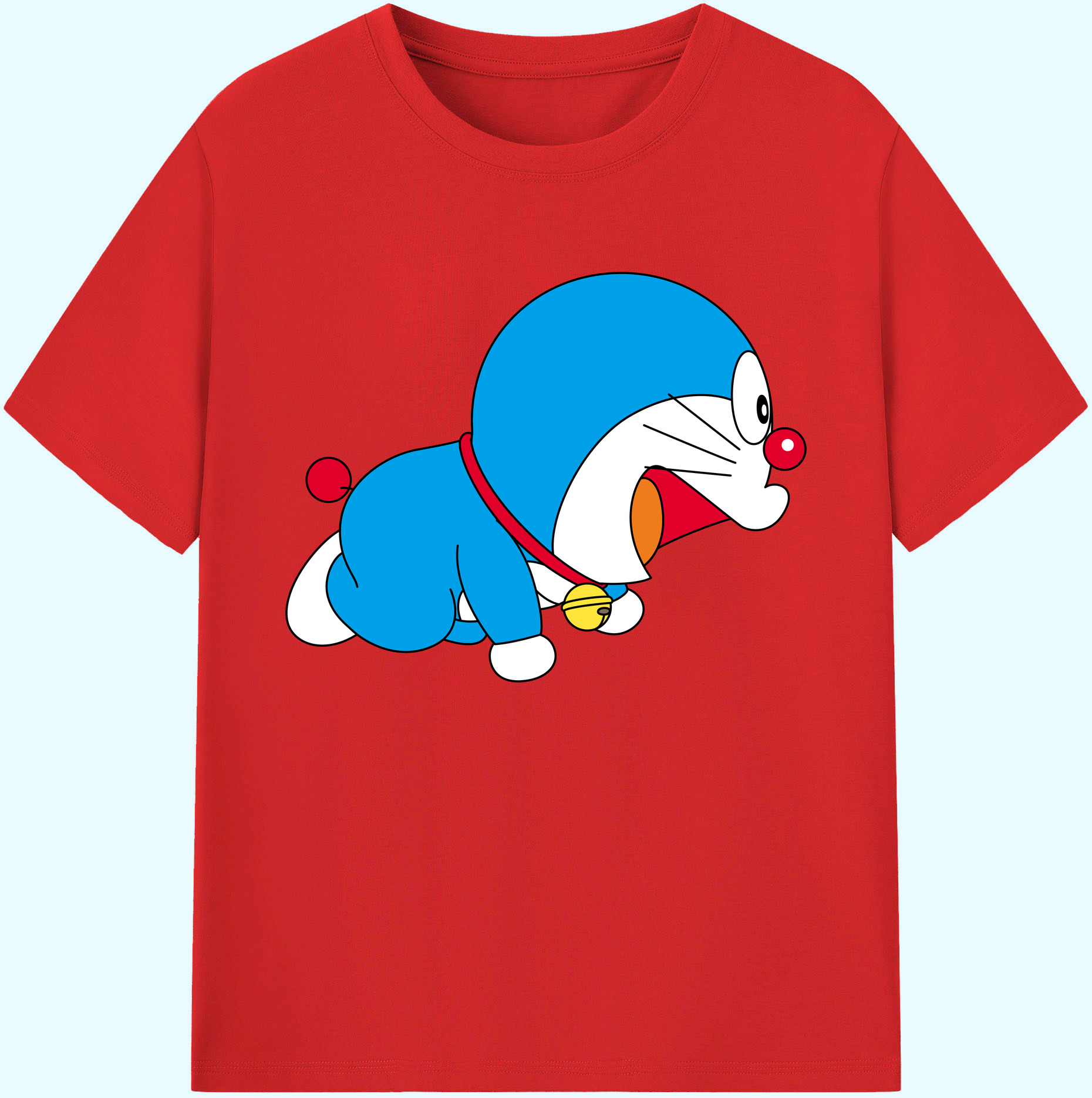 （画像用） ドラえもん Doraemon 綿100％ メンズ半袖Tシャツ｜肌触りやわらか＆通気性