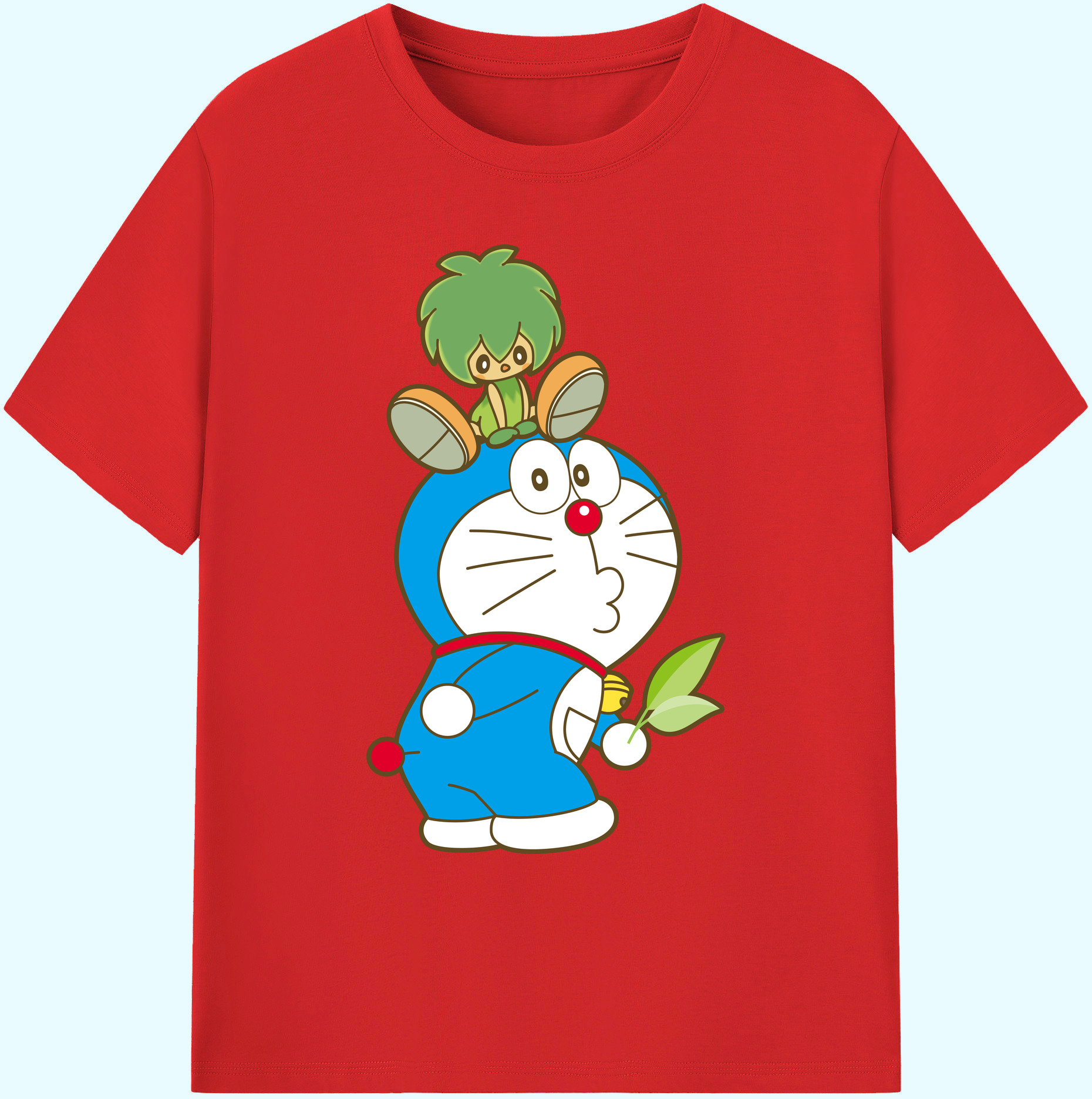 （画像用） ドラえもん Doraemon 綿100％ メンズ半袖Tシャツ｜肌触りやわらか＆通気性
