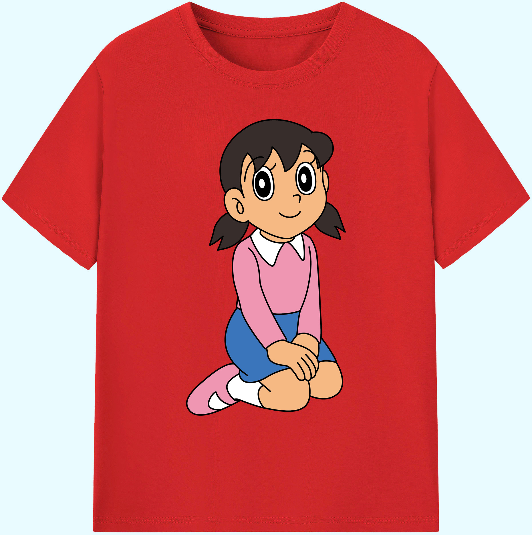 （画像用） ドラえもん みなもと しずか Doraemon Shizuka Minamoto 綿100％ メンズ半袖Tシャツ｜肌触りやわらか＆通気性