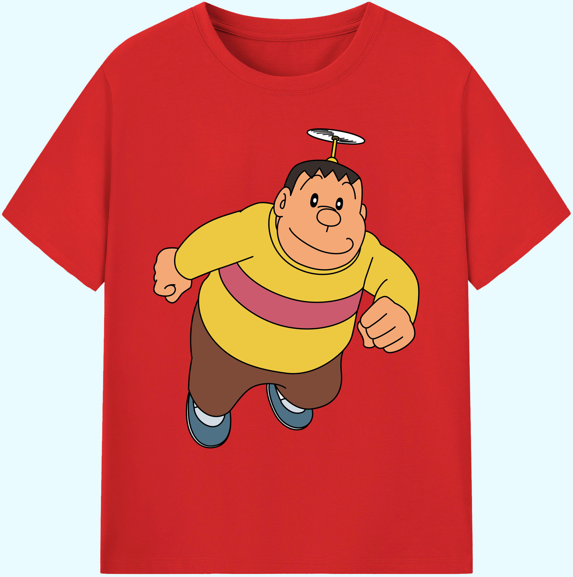 （画像用） ドラえもん 剛田武 Doraemon Gouta Takeshi 綿100％ メンズ半袖Tシャツ｜肌触りやわらか＆通気性