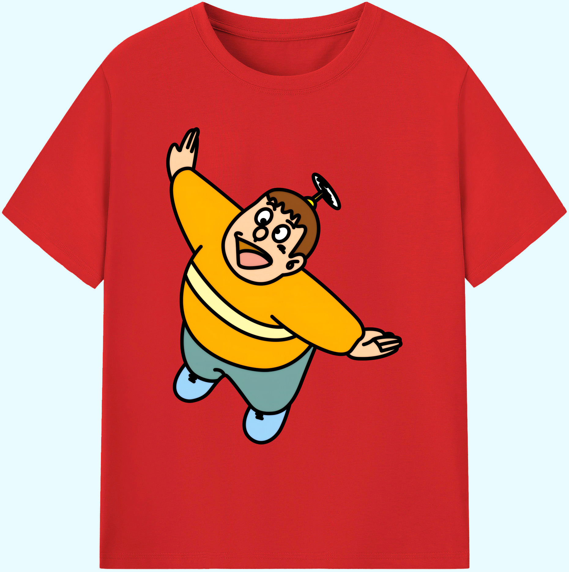（画像用） ドラえもん 剛田武 Doraemon Gouta Takeshi 綿100％ メンズ半袖Tシャツ｜肌触りやわらか＆通気性