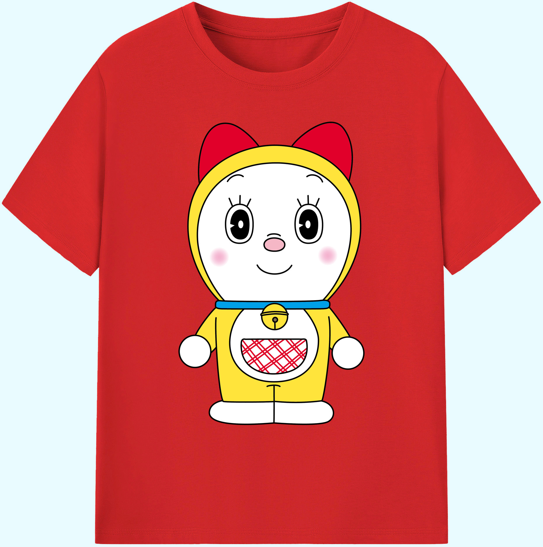 （画像用） ドラえもん ドラミ Doraemon Dorami 綿100％ メンズ半袖Tシャツ｜肌触りやわらか＆通気性