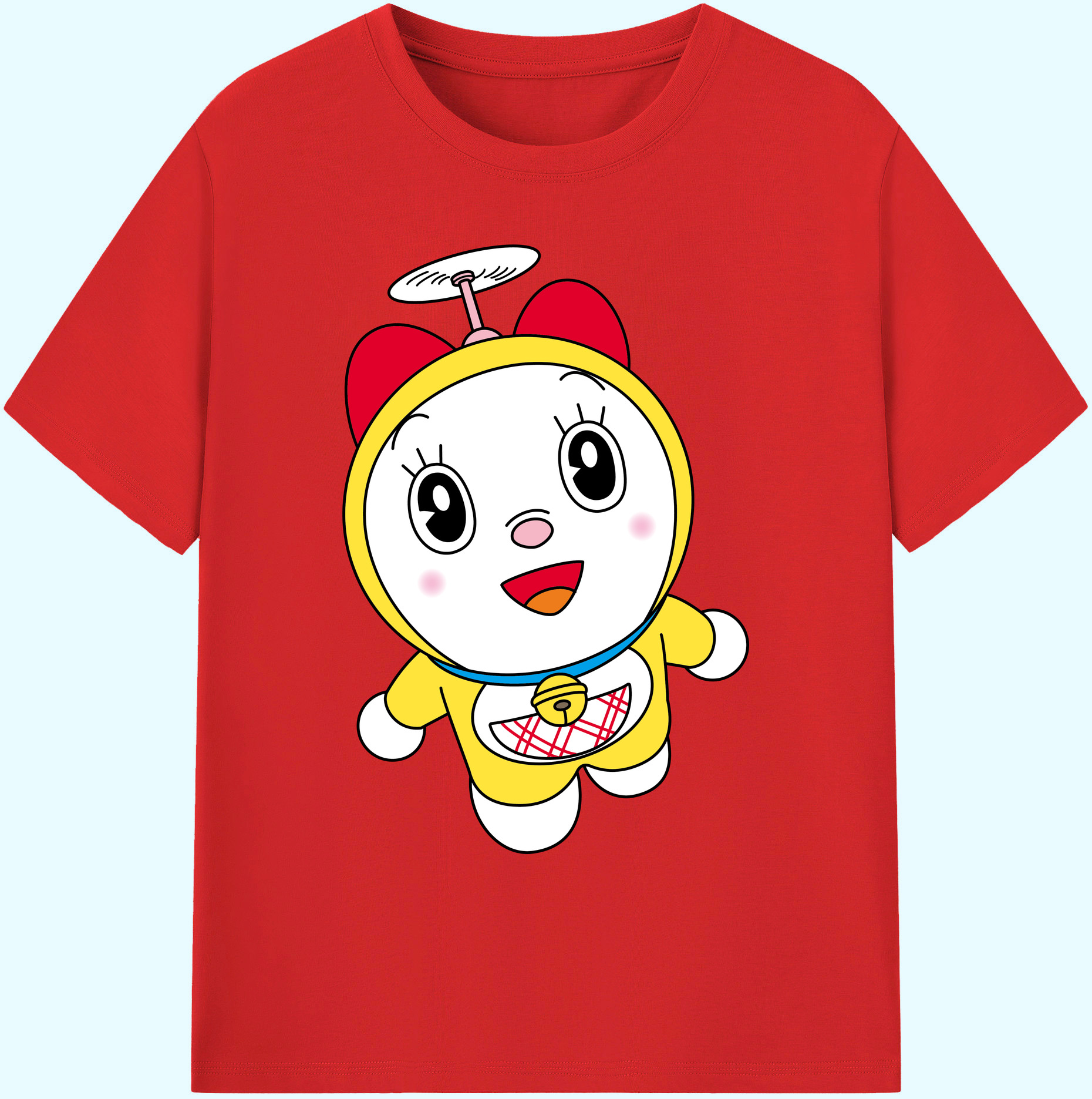 （画像用） ドラえもん ドラミ Doraemon Dorami 綿100％ メンズ半袖Tシャツ｜肌触りやわらか＆通気性