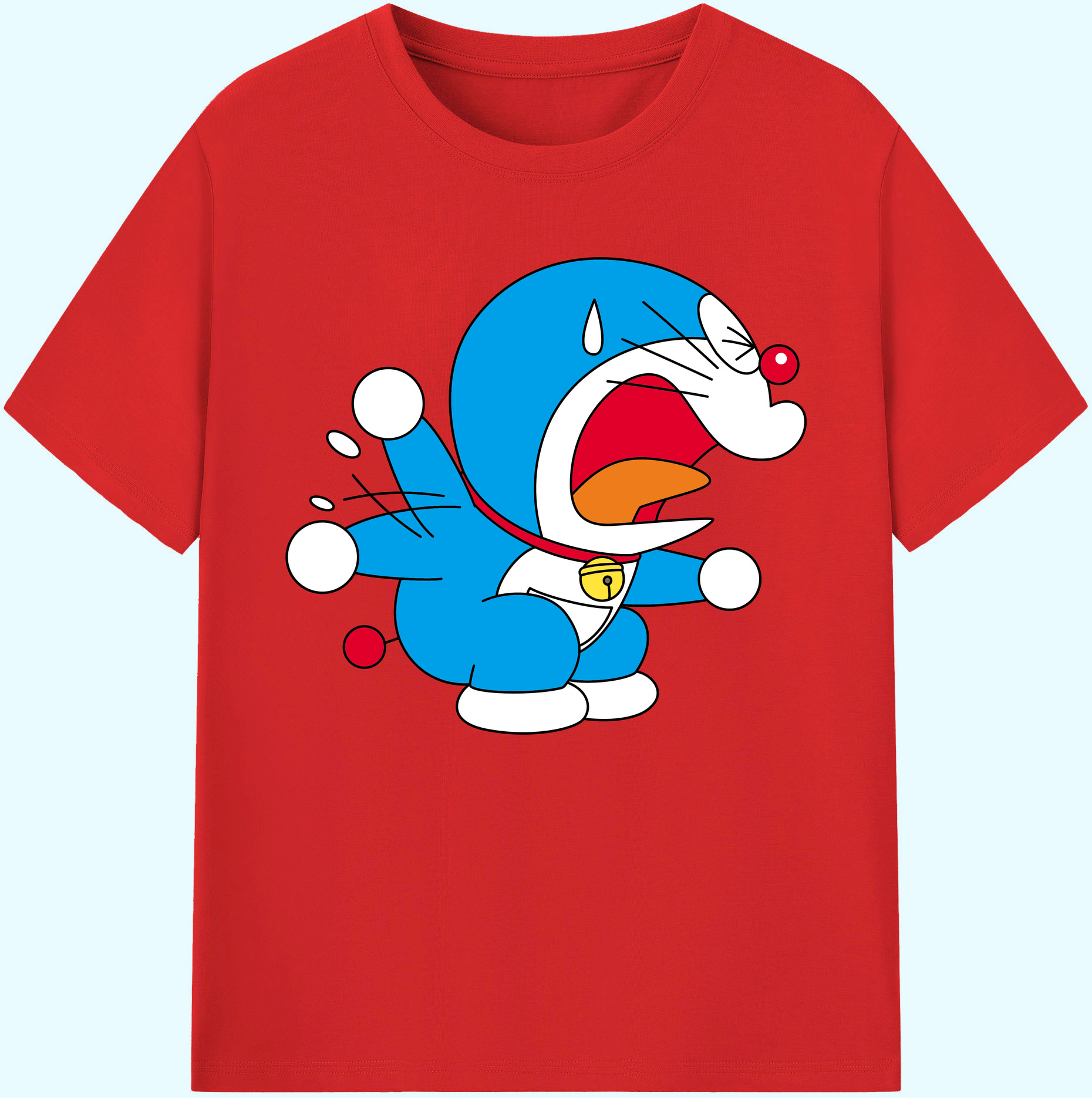 （画像用） ドラえもん Doraemon 綿100％ メンズ半袖Tシャツ｜肌触りやわらか＆通気性