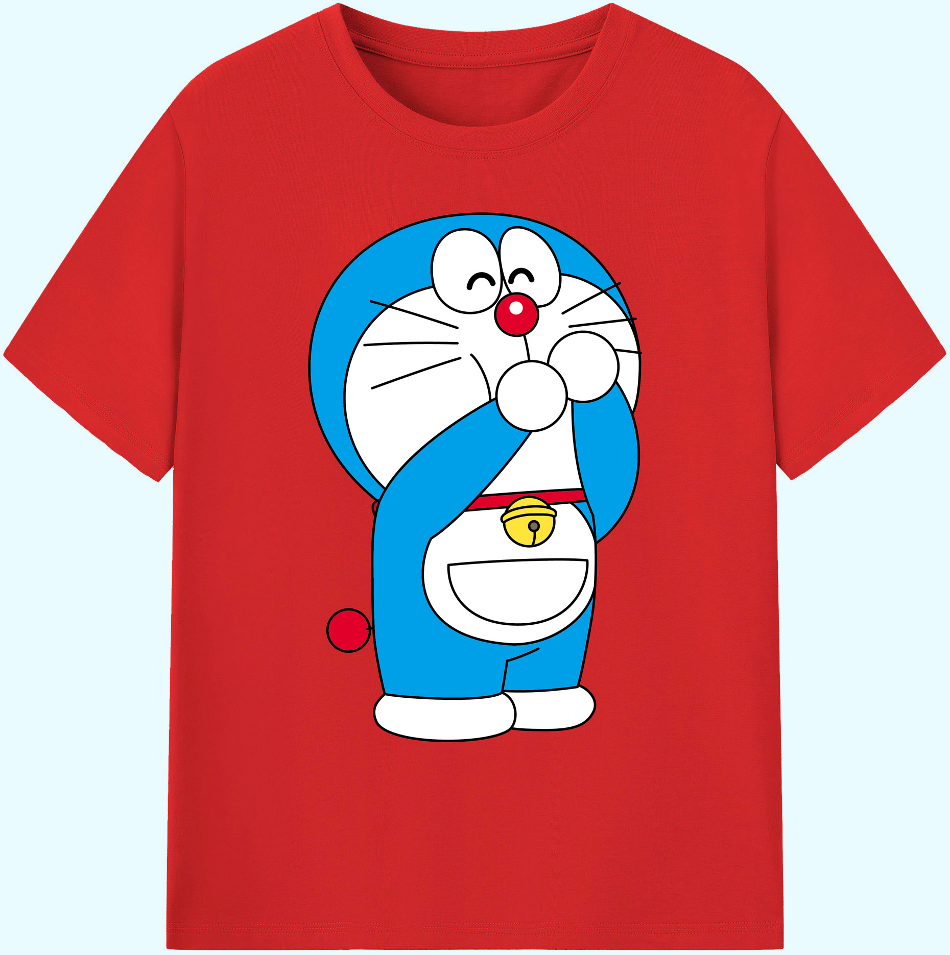 （画像用） ドラえもん Doraemon 綿100％ メンズ半袖Tシャツ｜肌触りやわらか＆通気性