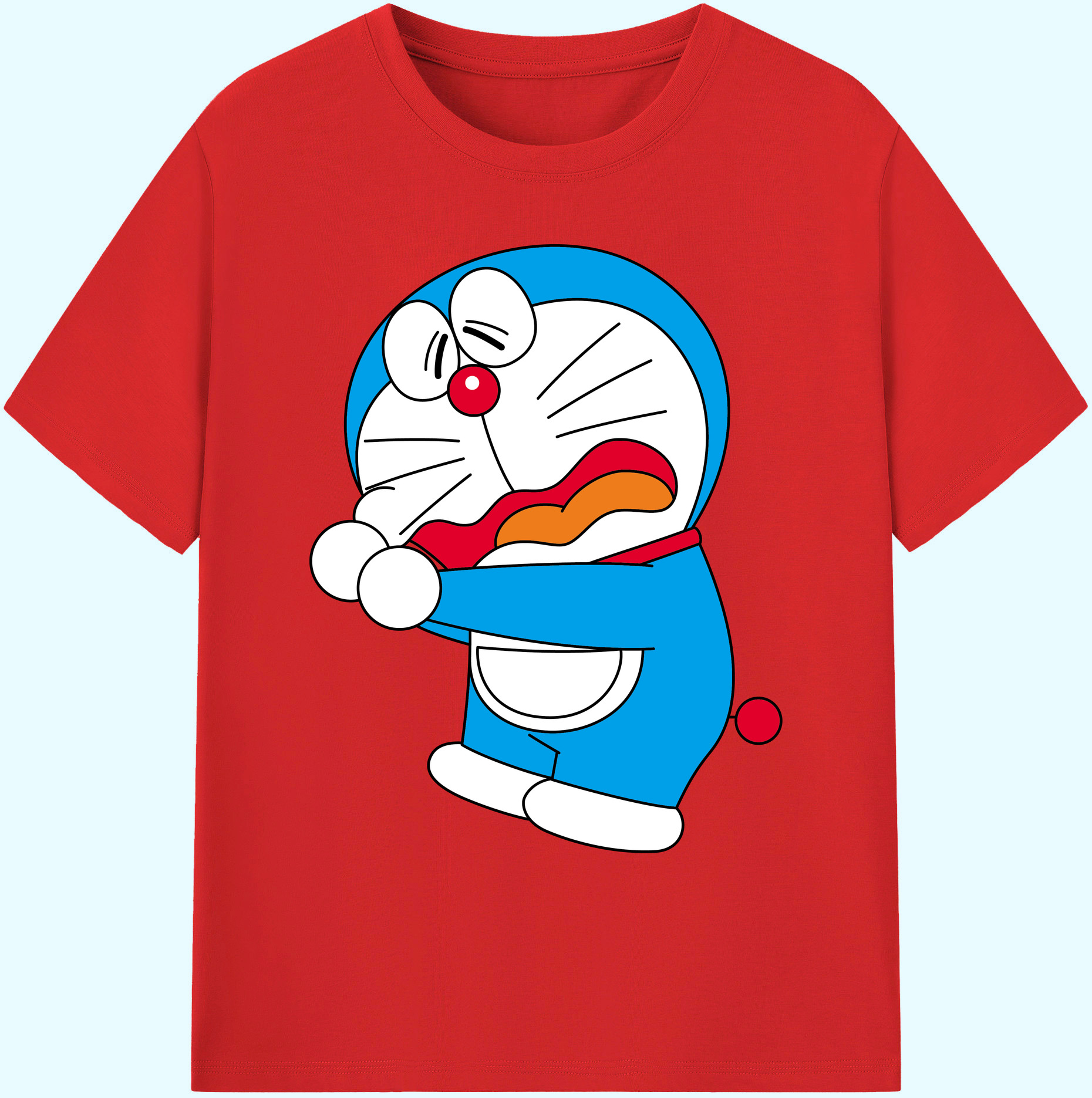 （画像用） ドラえもん Doraemon 綿100％ メンズ半袖Tシャツ｜肌触りやわらか＆通気性