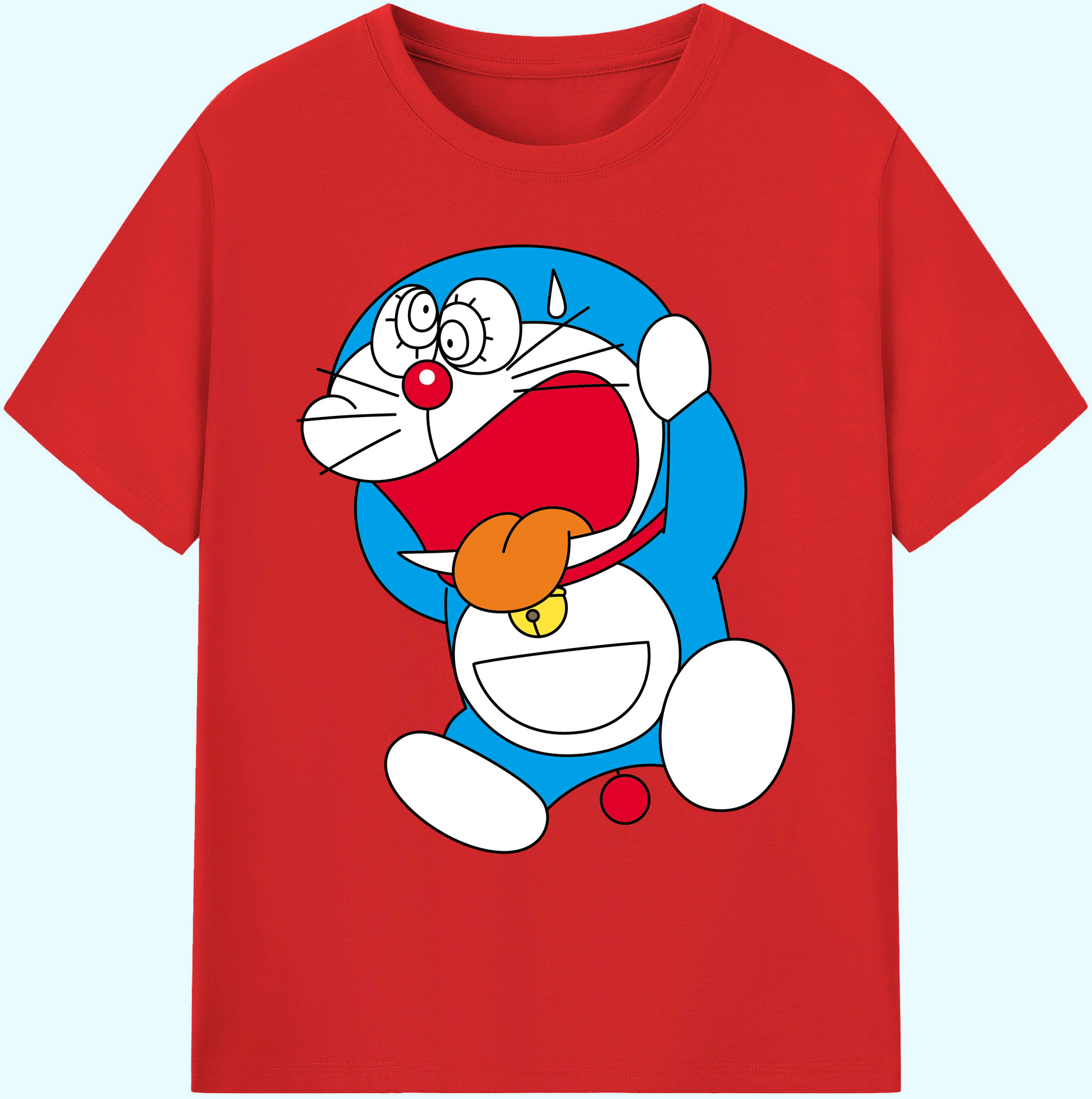 （画像用） ドラえもん Doraemon 綿100％ メンズ半袖Tシャツ｜肌触りやわらか＆通気性