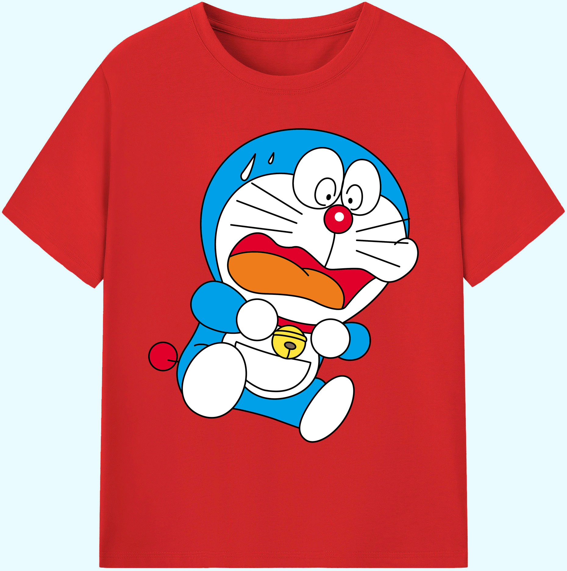 （画像用） ドラえもん Doraemon 綿100％ メンズ半袖Tシャツ｜肌触りやわらか＆通気性
