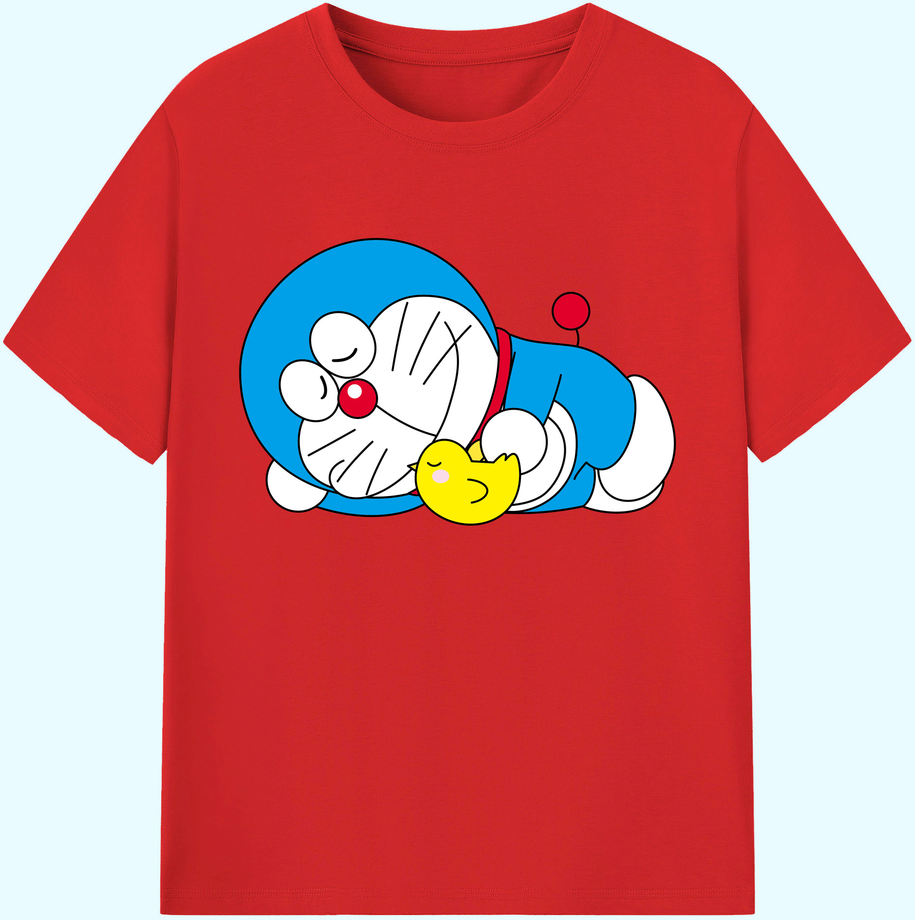 （画像用） ドラえもん Doraemon 綿100％ メンズ半袖Tシャツ｜肌触りやわらか＆通気性