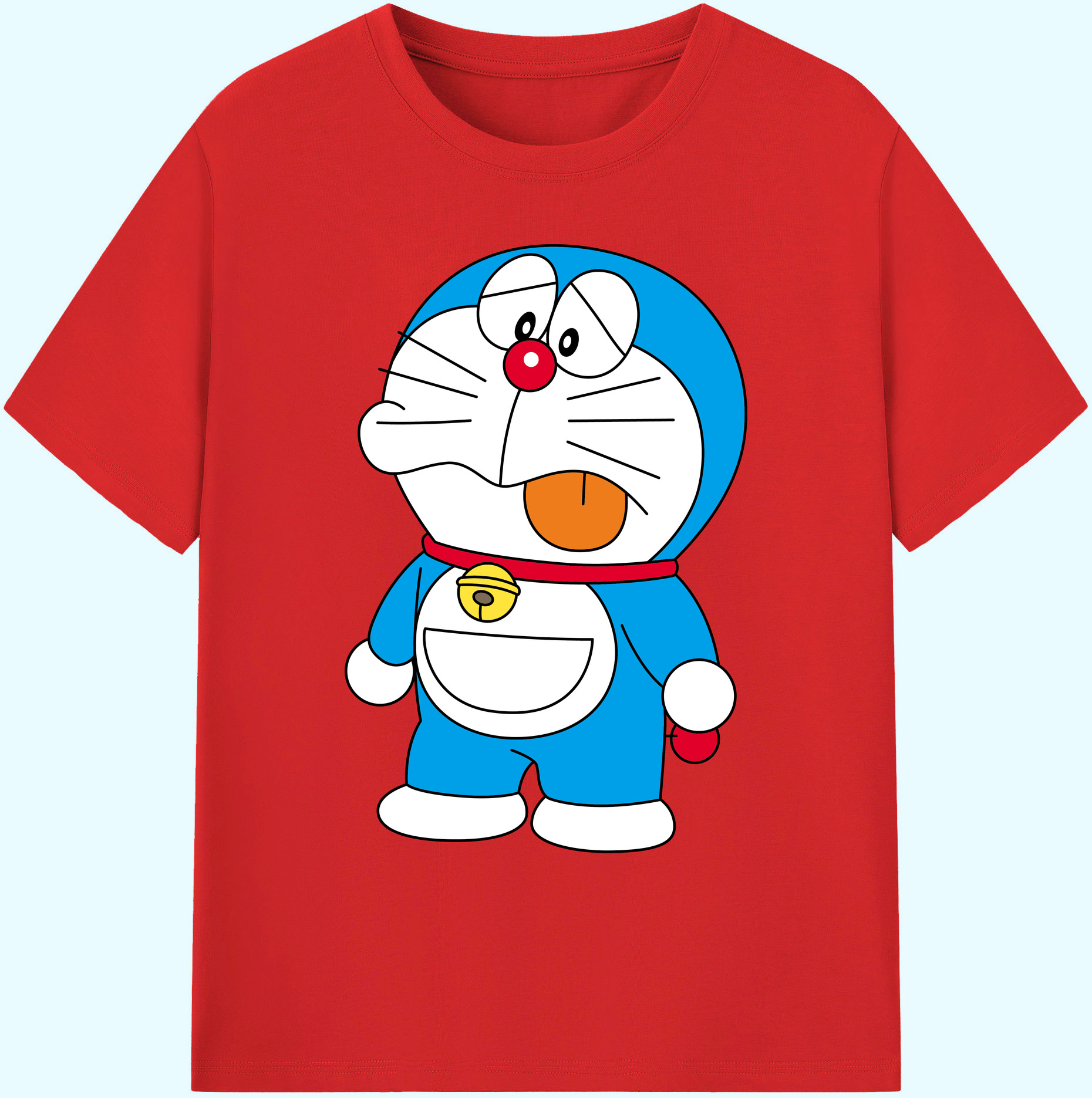 （画像用） ドラえもん Doraemon 綿100％ メンズ半袖Tシャツ｜肌触りやわらか＆通気性