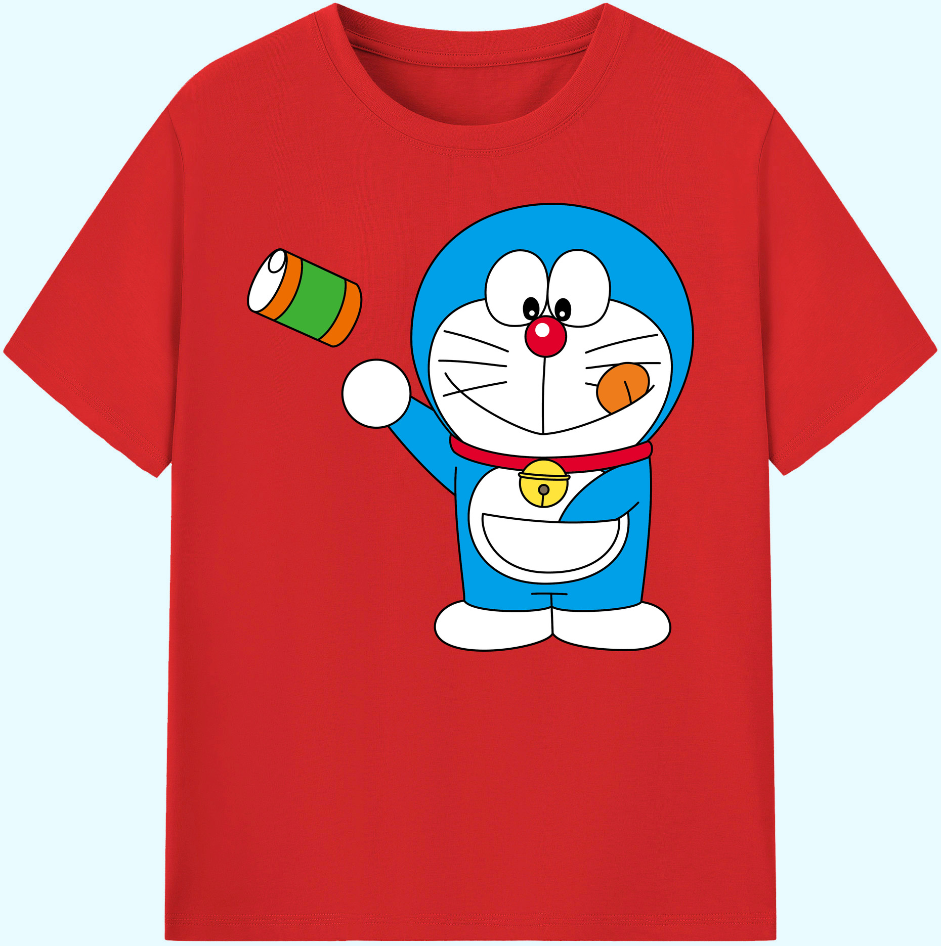 （画像用） ドラえもん Doraemon 綿100％ メンズ半袖Tシャツ｜肌触りやわらか＆通気性