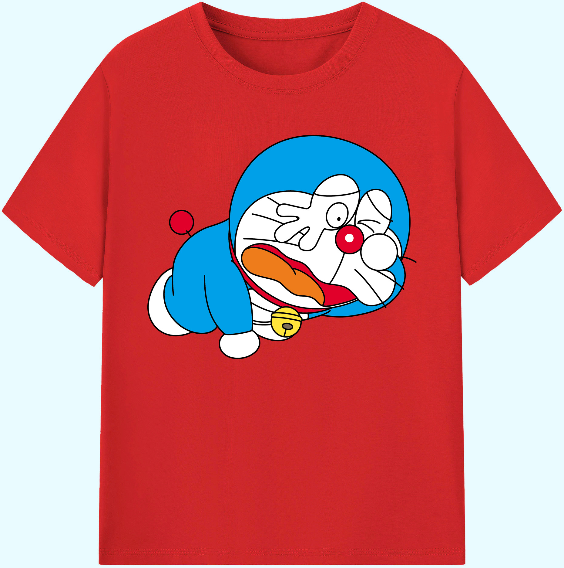 （画像用） ドラえもん Doraemon 綿100％ メンズ半袖Tシャツ｜肌触りやわらか＆通気性