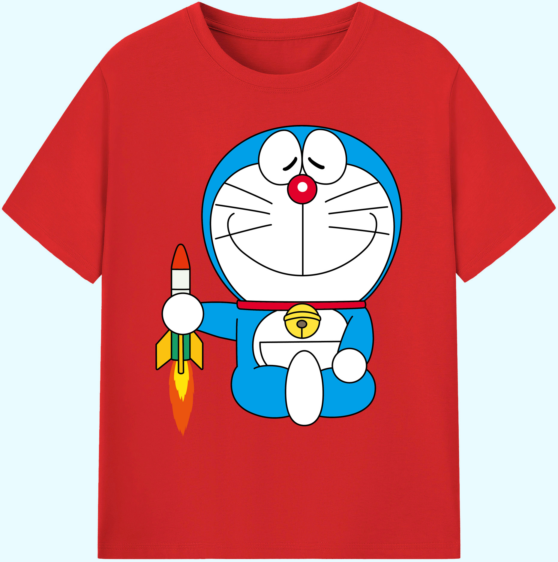 （画像用） ドラえもん Doraemon 綿100％ メンズ半袖Tシャツ｜肌触りやわらか＆通気性