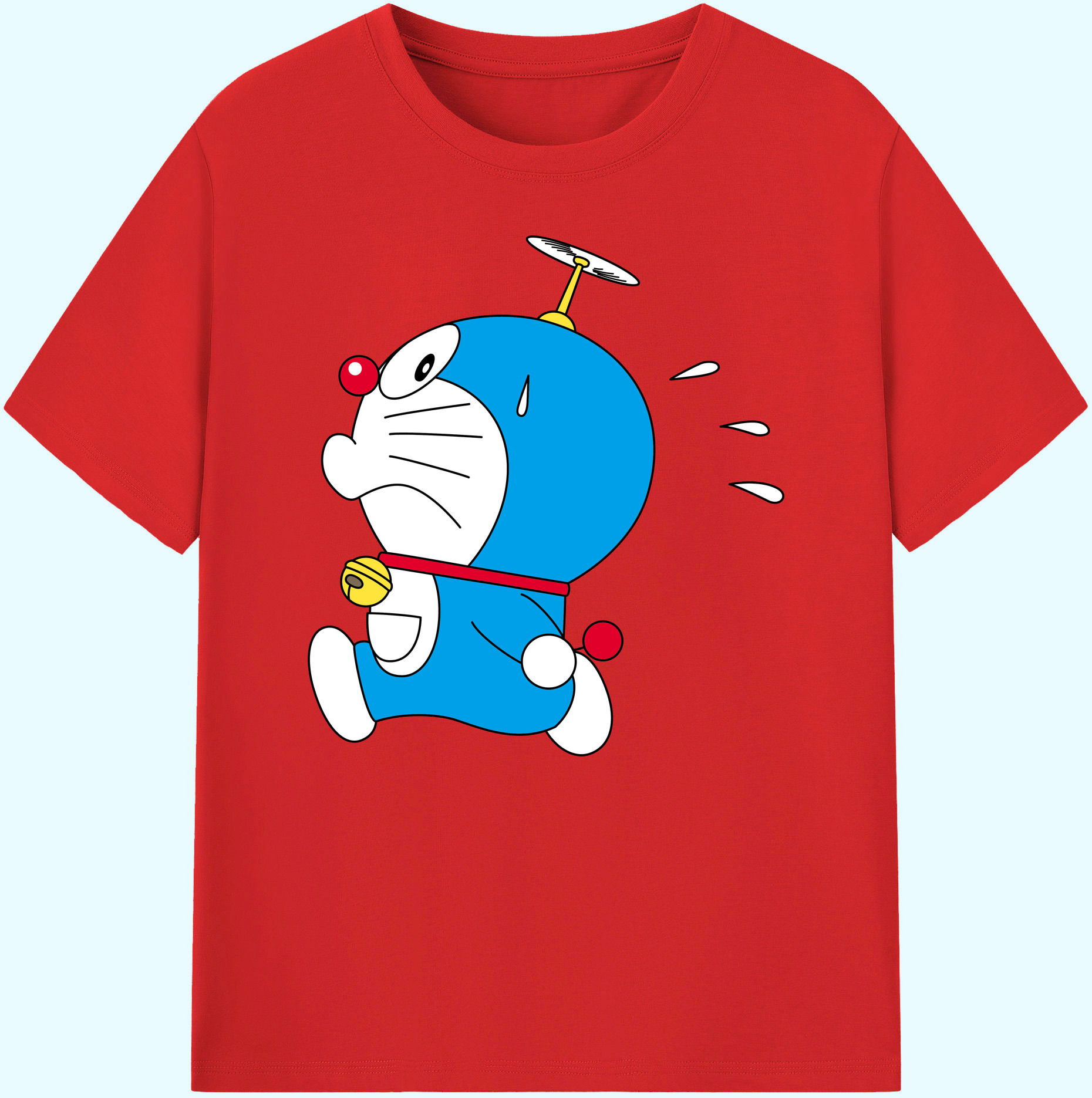 （画像用） ドラえもん Doraemon 綿100％ メンズ半袖Tシャツ｜肌触りやわらか＆通気性