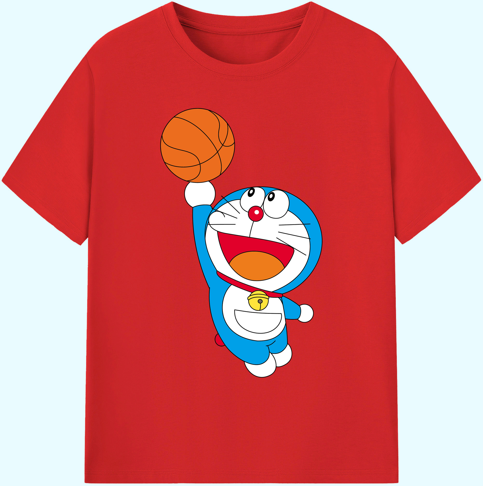 （画像用） ドラえもん Doraemon 綿100％ メンズ半袖Tシャツ｜肌触りやわらか＆通気性