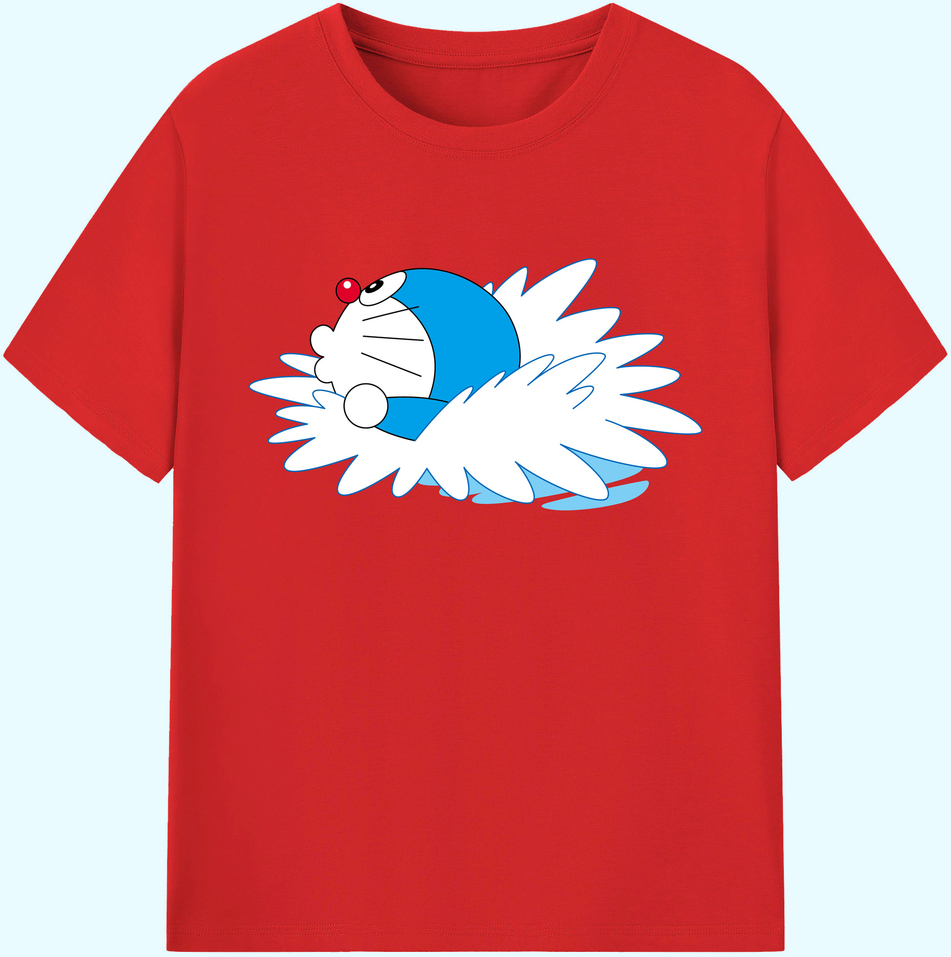 （画像用） ドラえもん Doraemon 綿100％ メンズ半袖Tシャツ｜肌触りやわらか＆通気性