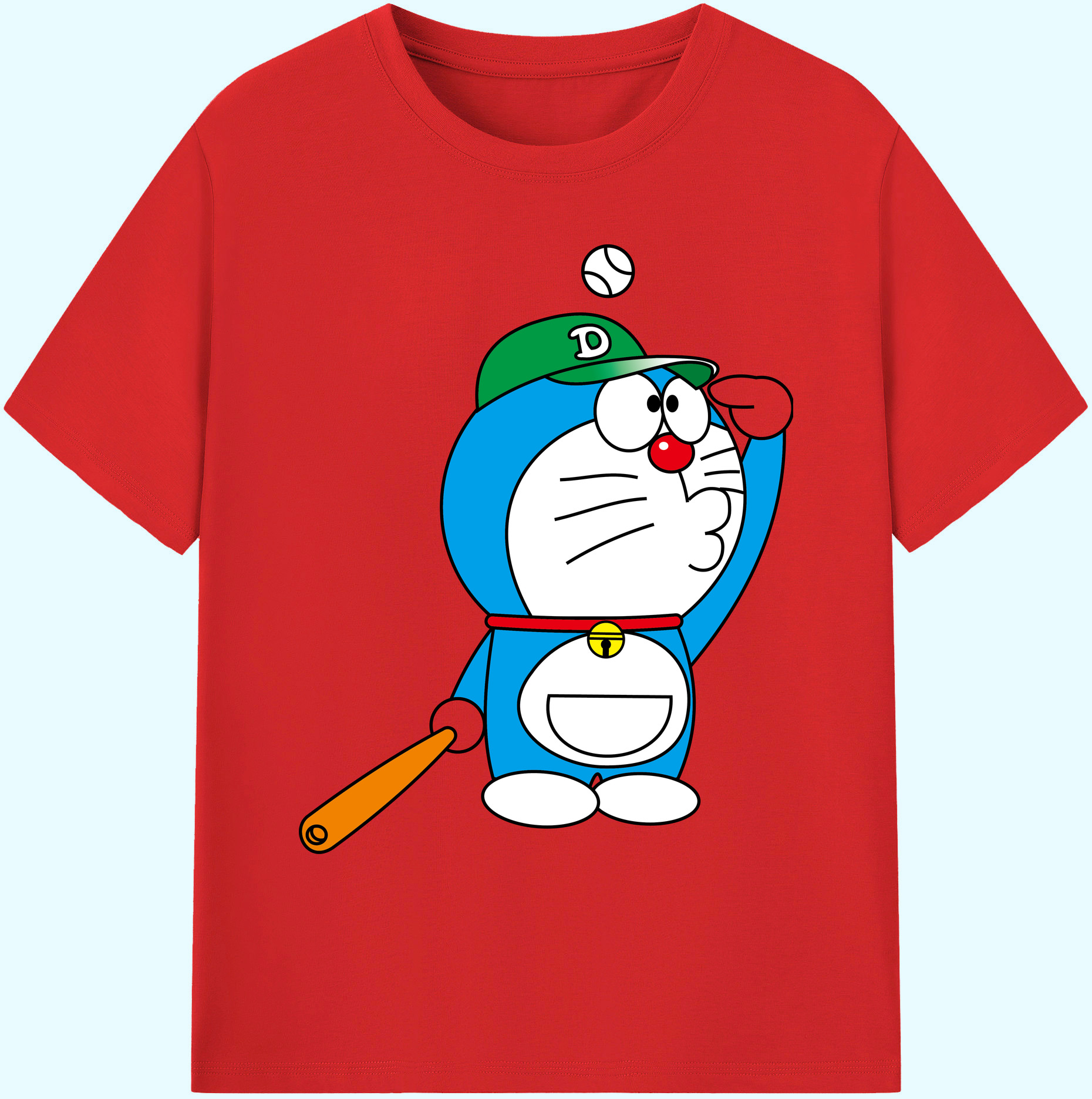 （画像用） ドラえもん Doraemon 綿100％ メンズ半袖Tシャツ｜肌触りやわらか＆通気性