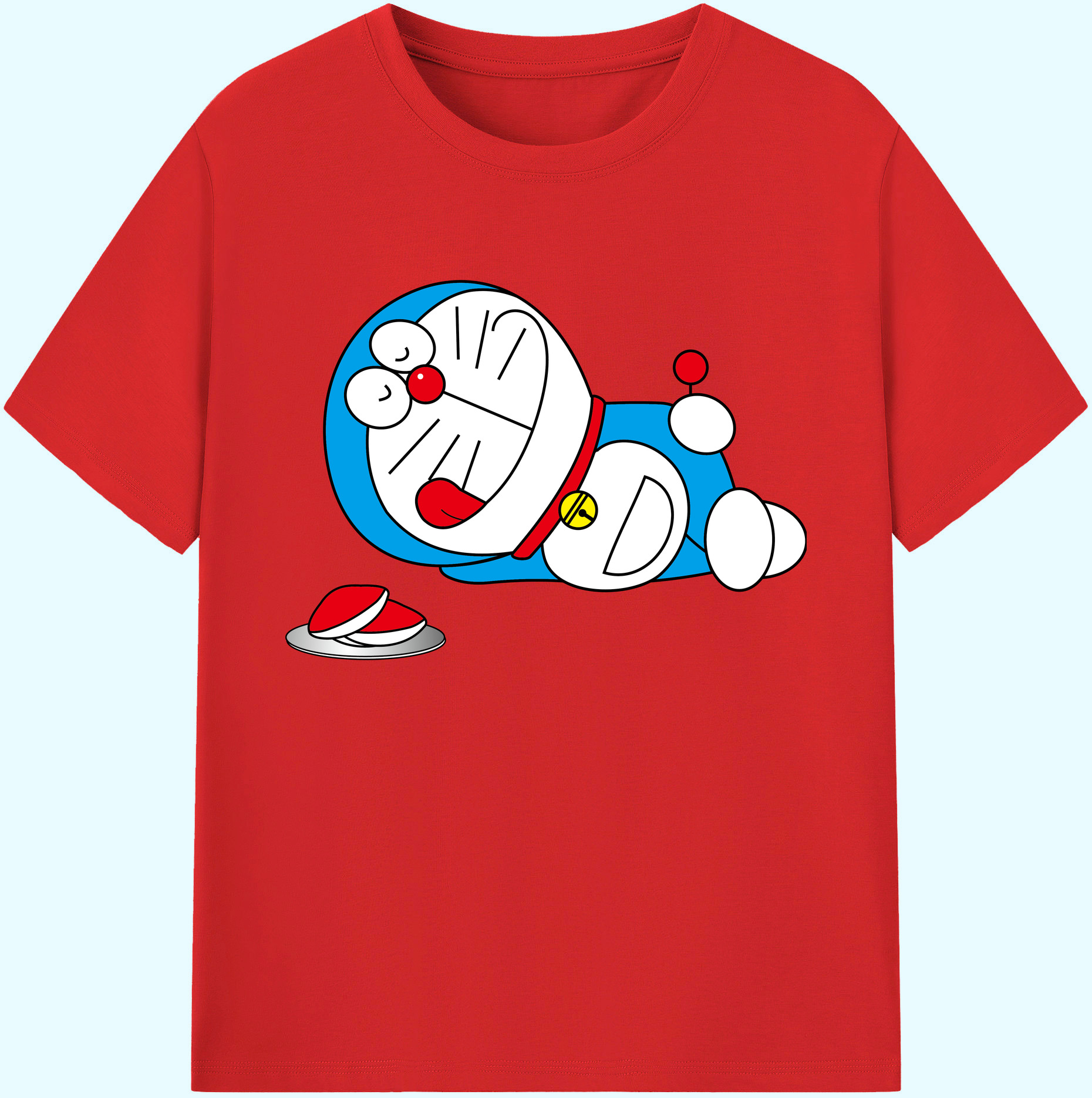 （画像用） ドラえもん Doraemon 綿100％ メンズ半袖Tシャツ｜肌触りやわらか＆通気性