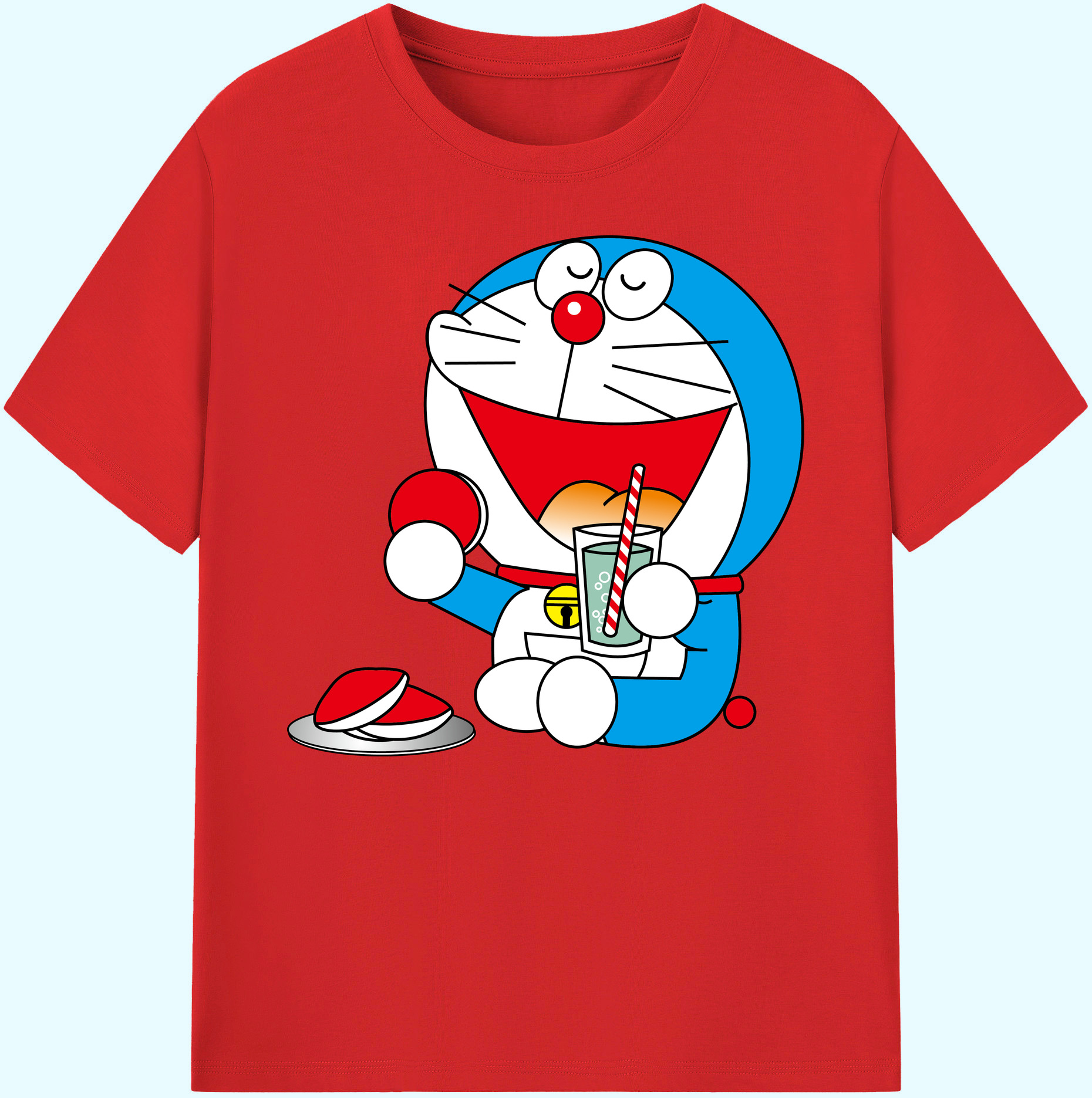 （画像用） ドラえもん Doraemon 綿100％ メンズ半袖Tシャツ｜肌触りやわらか＆通気性