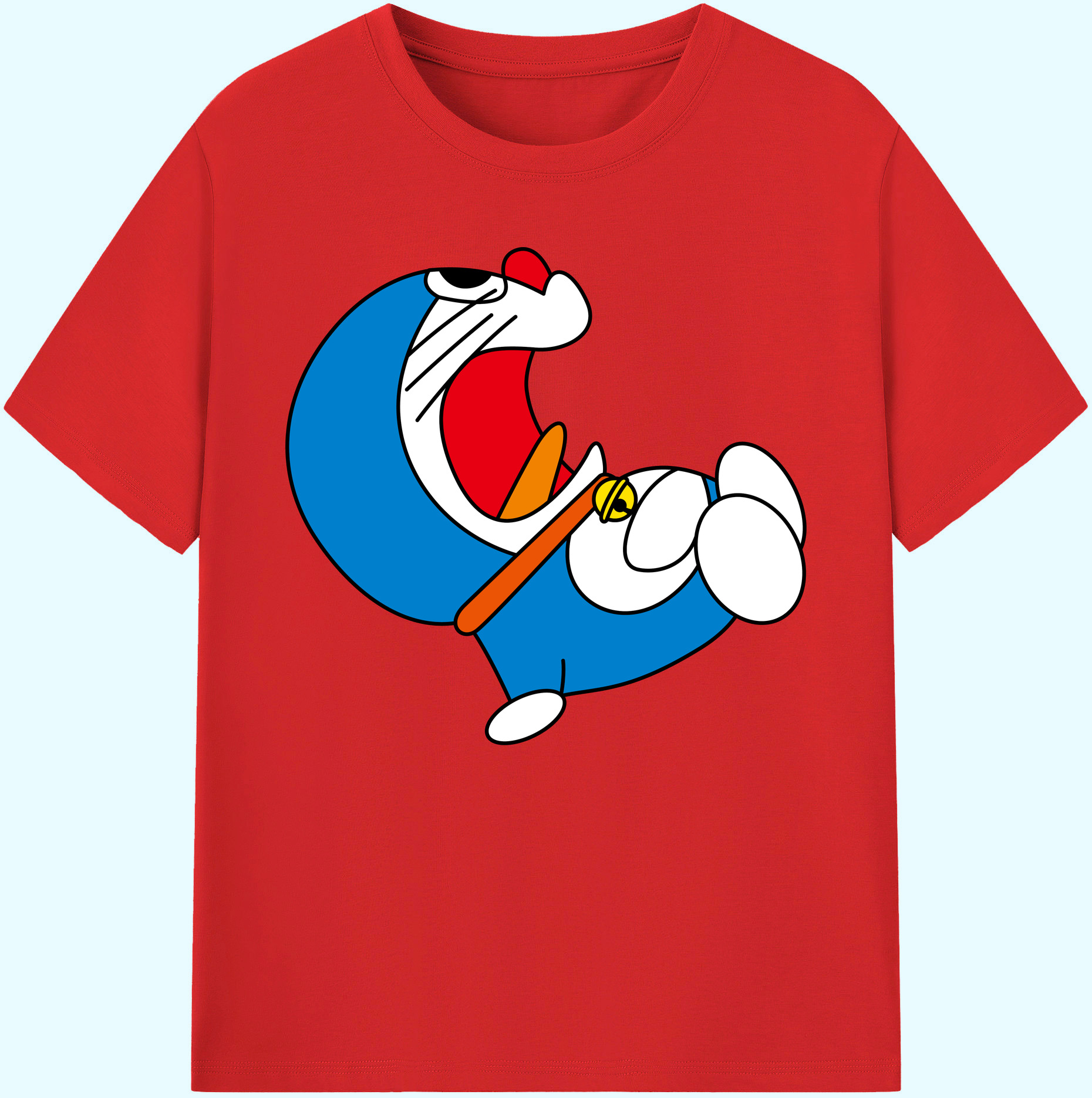 （画像用） ドラえもん Doraemon 綿100％ メンズ半袖Tシャツ｜肌触りやわらか＆通気性