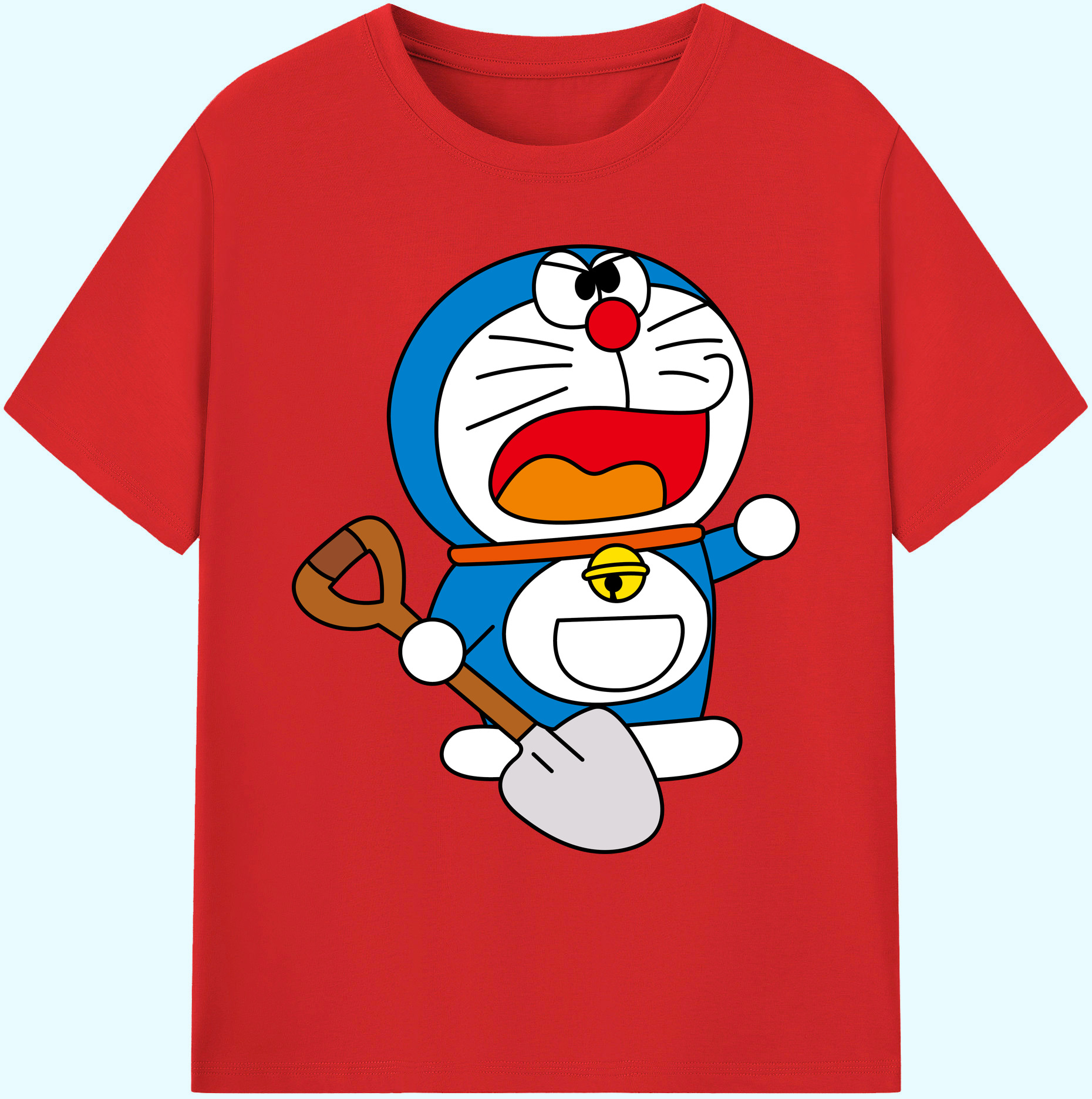 （画像用） ドラえもん Doraemon 綿100％ メンズ半袖Tシャツ｜肌触りやわらか＆通気性