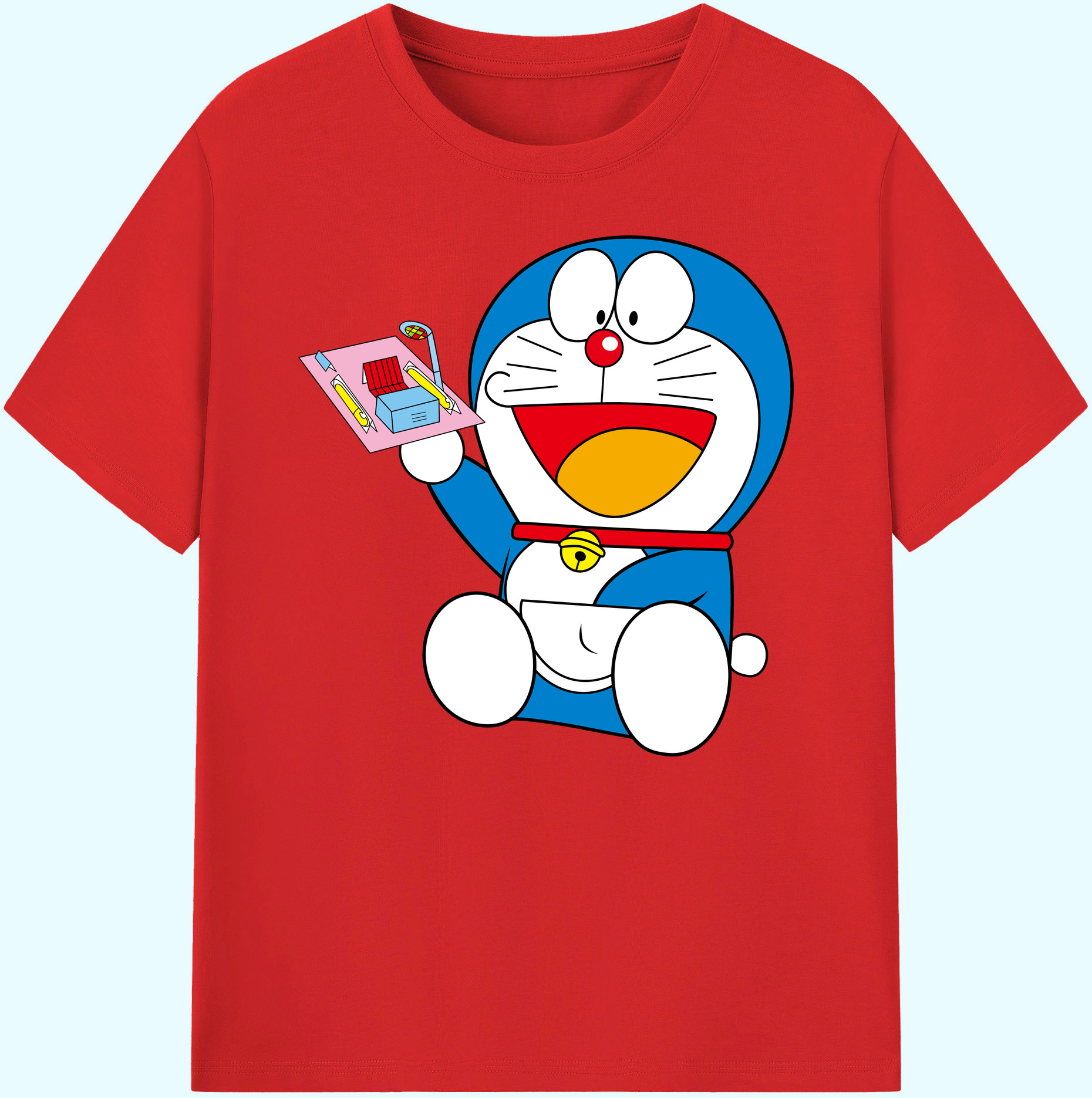 （画像用） ドラえもん Doraemon 綿100％ メンズ半袖Tシャツ｜肌触りやわらか＆通気性
