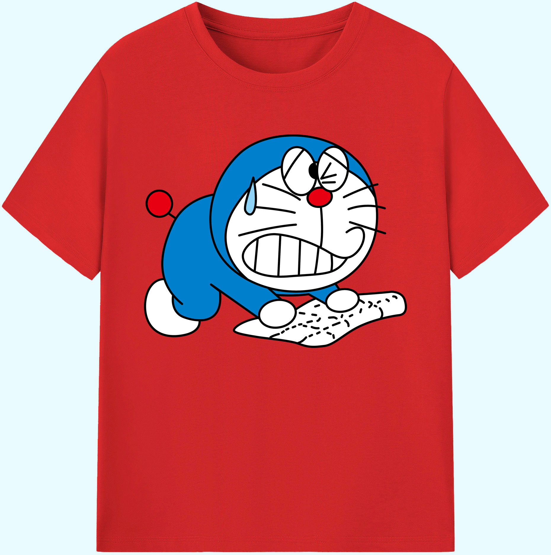 （画像用） ドラえもん Doraemon 綿100％ メンズ半袖Tシャツ｜肌触りやわらか＆通気性