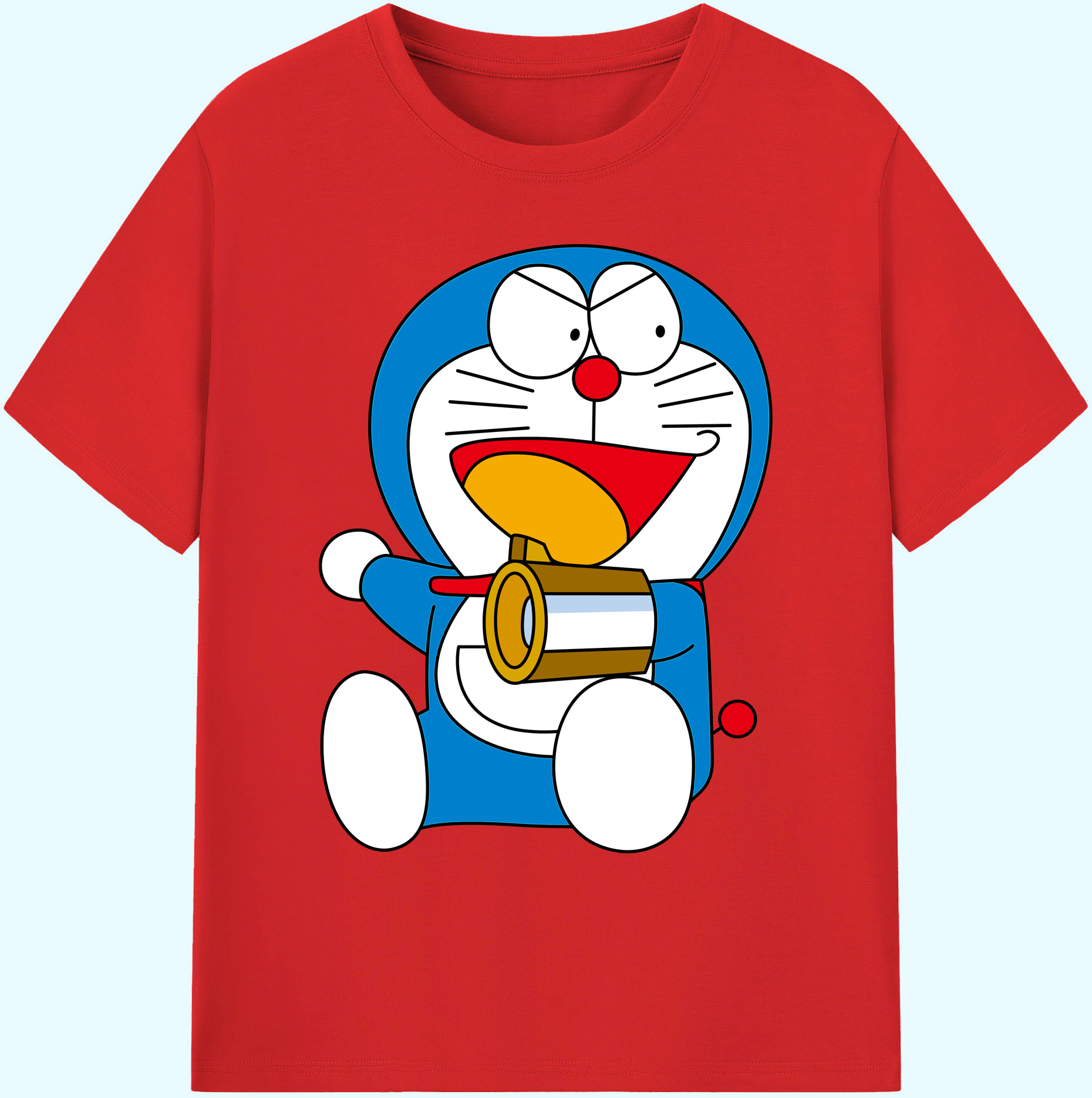 （画像用） ドラえもん Doraemon 綿100％ メンズ半袖Tシャツ｜肌触りやわらか＆通気性