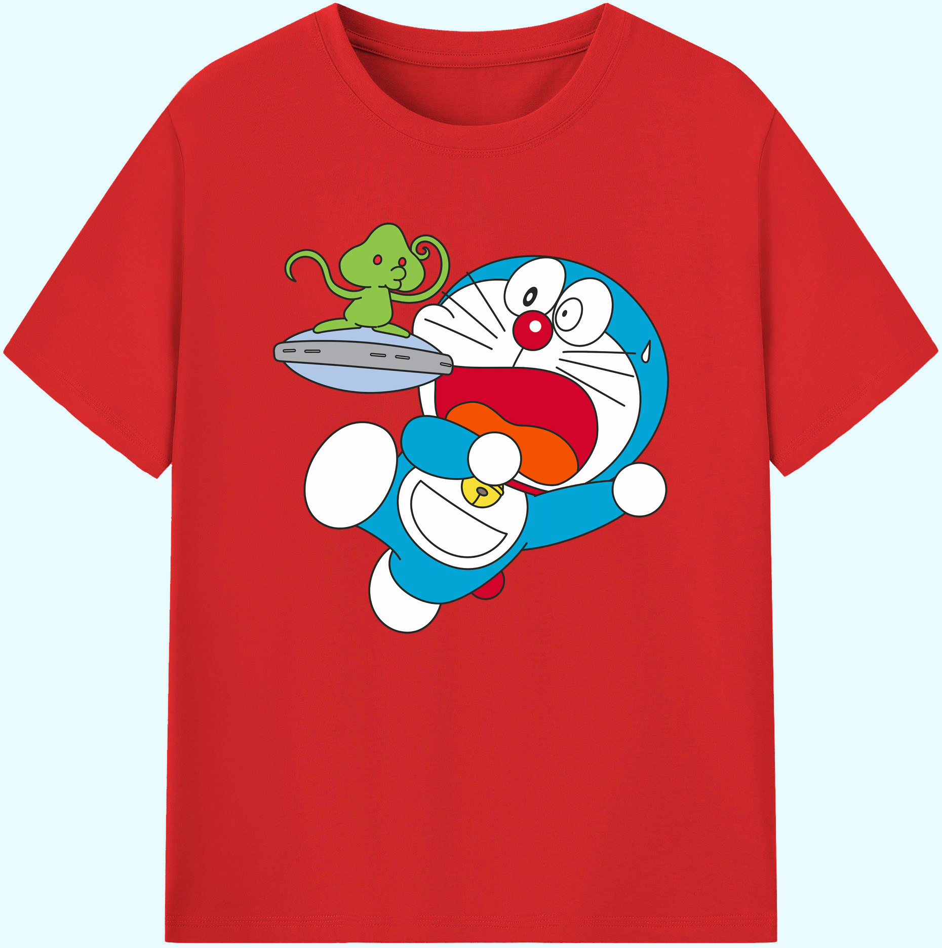 （画像用） ドラえもん Doraemon 綿100％ メンズ半袖Tシャツ｜肌触りやわらか＆通気性