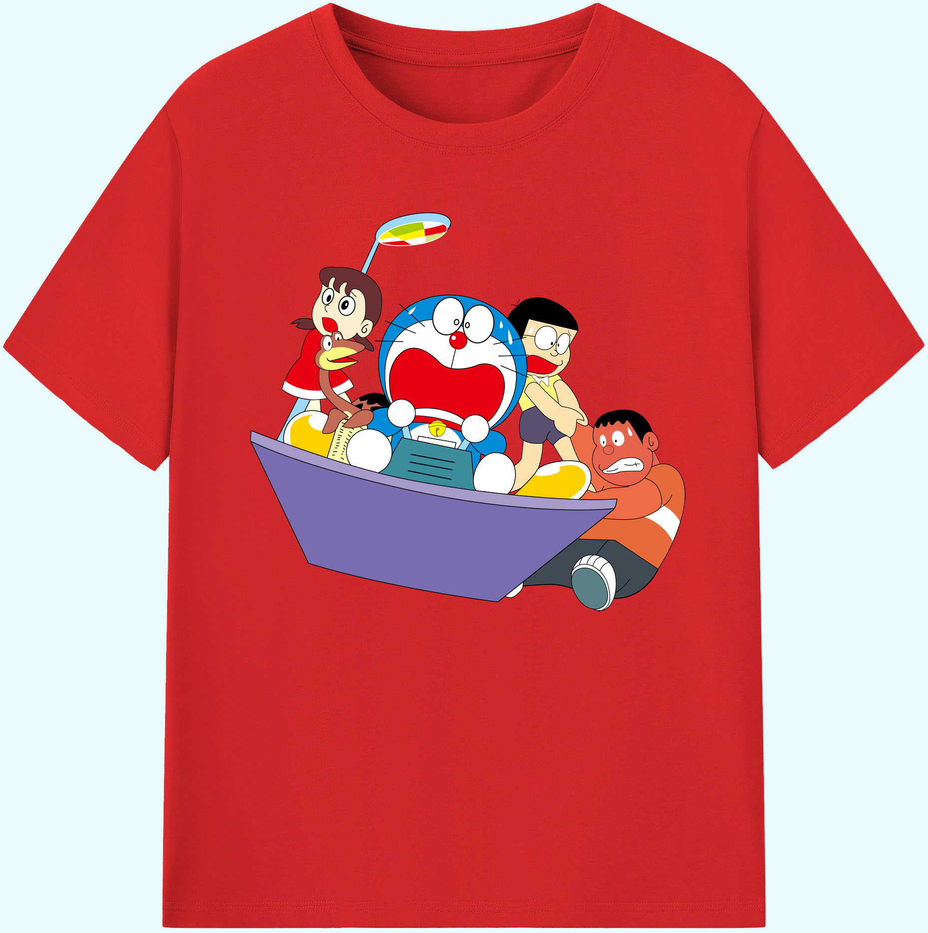 （画像用） ドラえもん Doraemon 綿100％ メンズ半袖Tシャツ｜肌触りやわらか＆通気性
