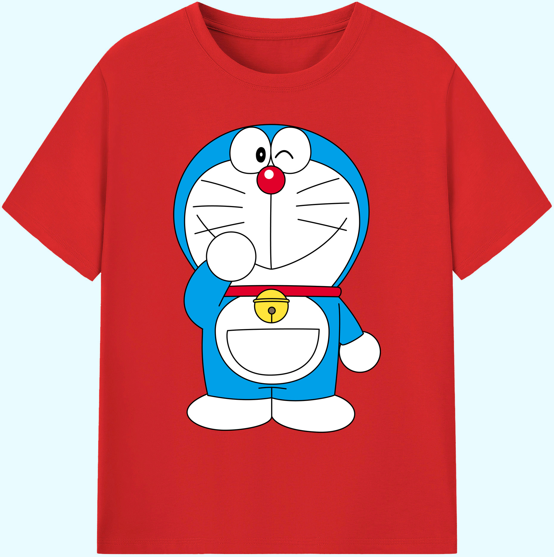（画像用） ドラえもん Doraemon 綿100％ メンズ半袖Tシャツ｜肌触りやわらか＆通気性