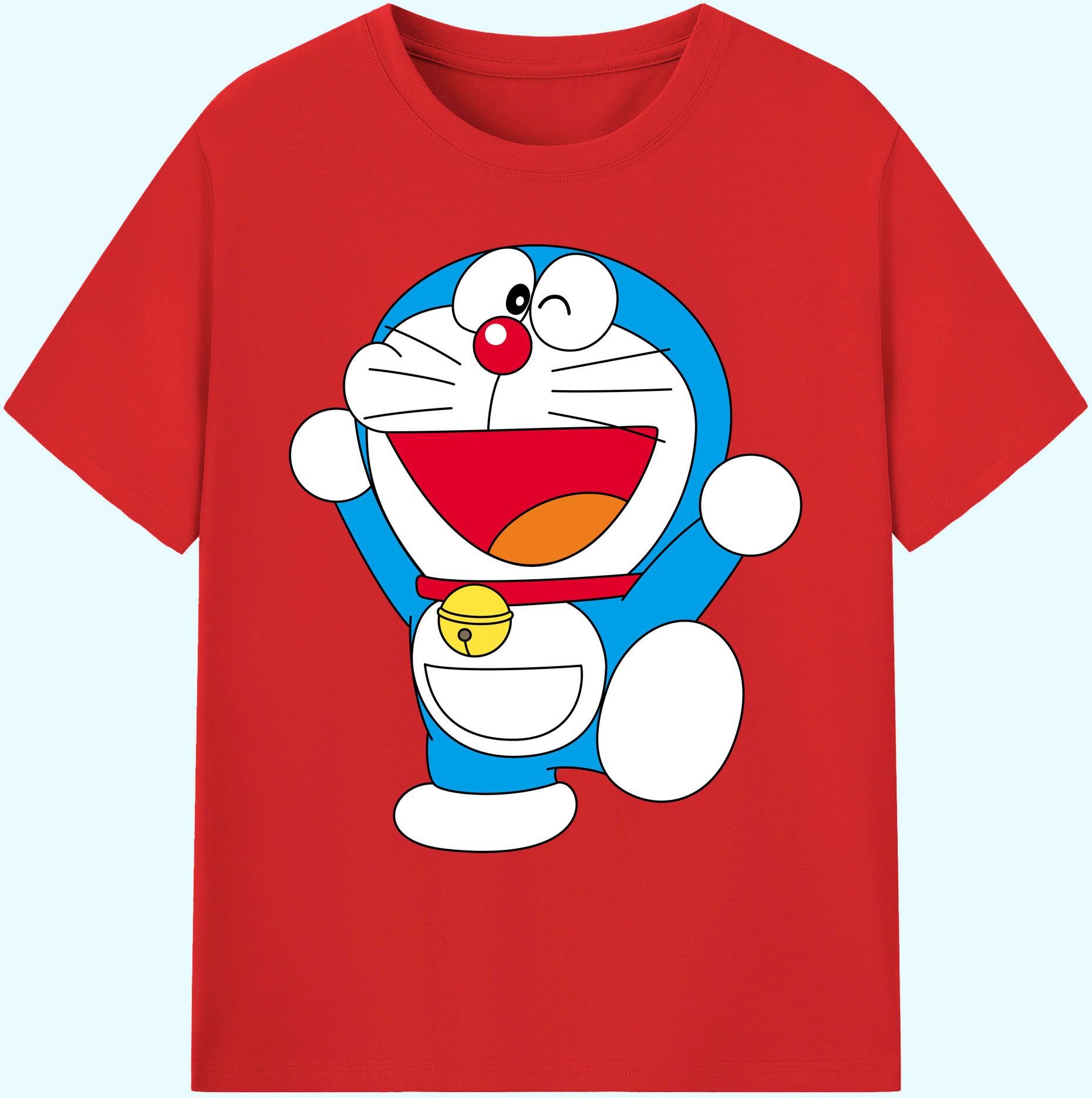 （画像用） ドラえもん Doraemon 綿100％ メンズ半袖Tシャツ｜肌触りやわらか＆通気性