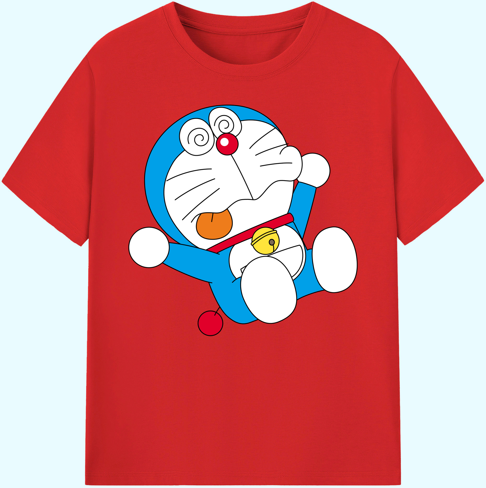 （画像用） ドラえもん Doraemon 綿100％ メンズ半袖Tシャツ｜肌触りやわらか＆通気性